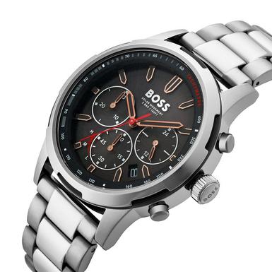 BOSS Sport Lux Solgrade Chronograph Men's Watch 1514032 | 44 mm, Black Dial  | Beaverbrooks