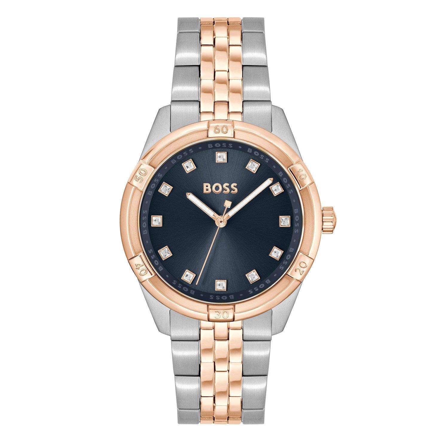 BOSS Rhea Rose Gold Tone Crystal Quartz Ladies Watch