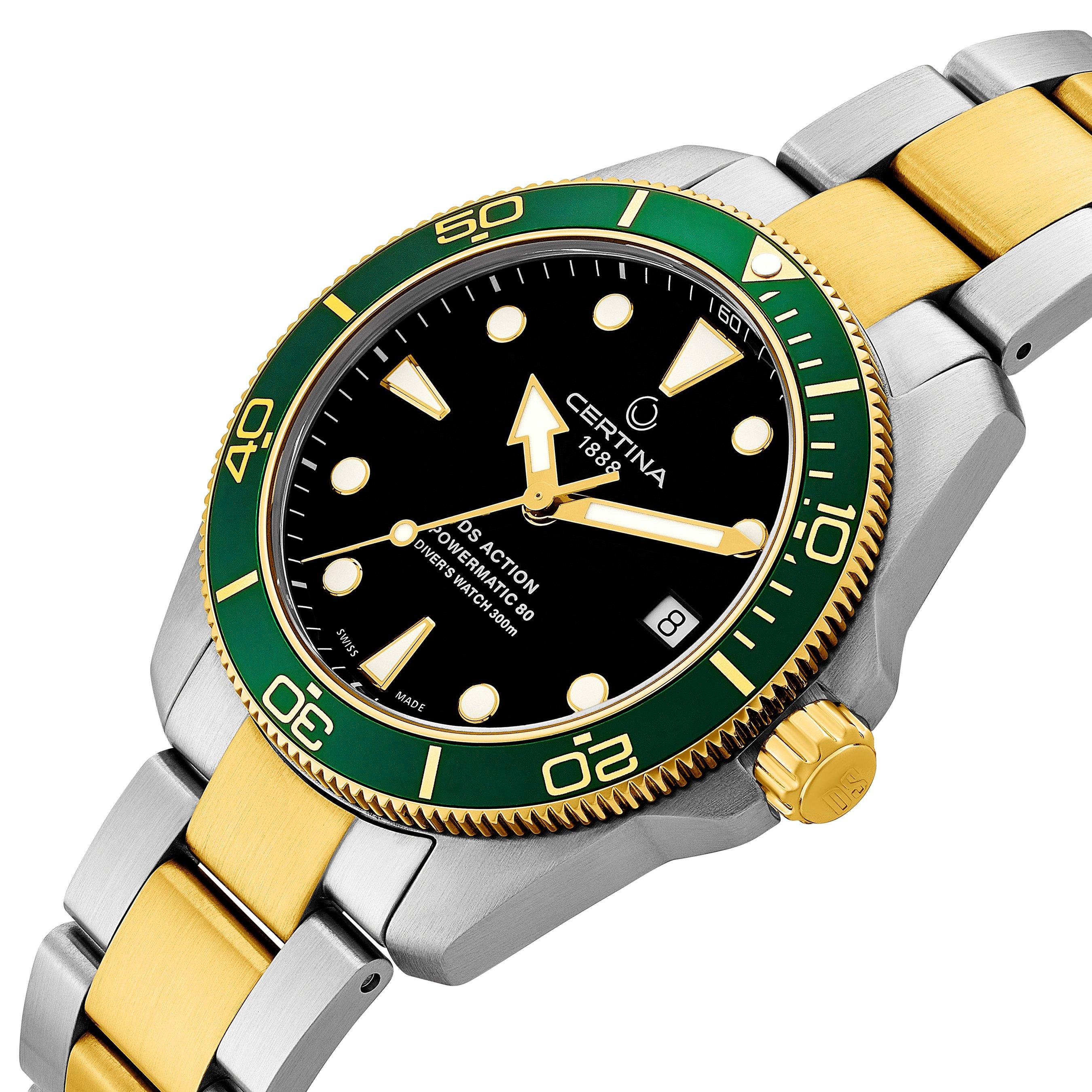 HOT Certina Ds Action Diver 38mm Green Gold Certina DS Action