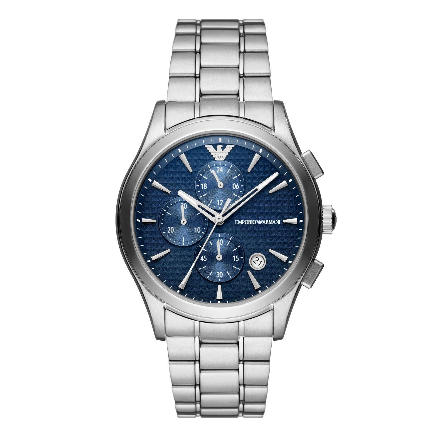 Emporio armani 2025 blue dial watch