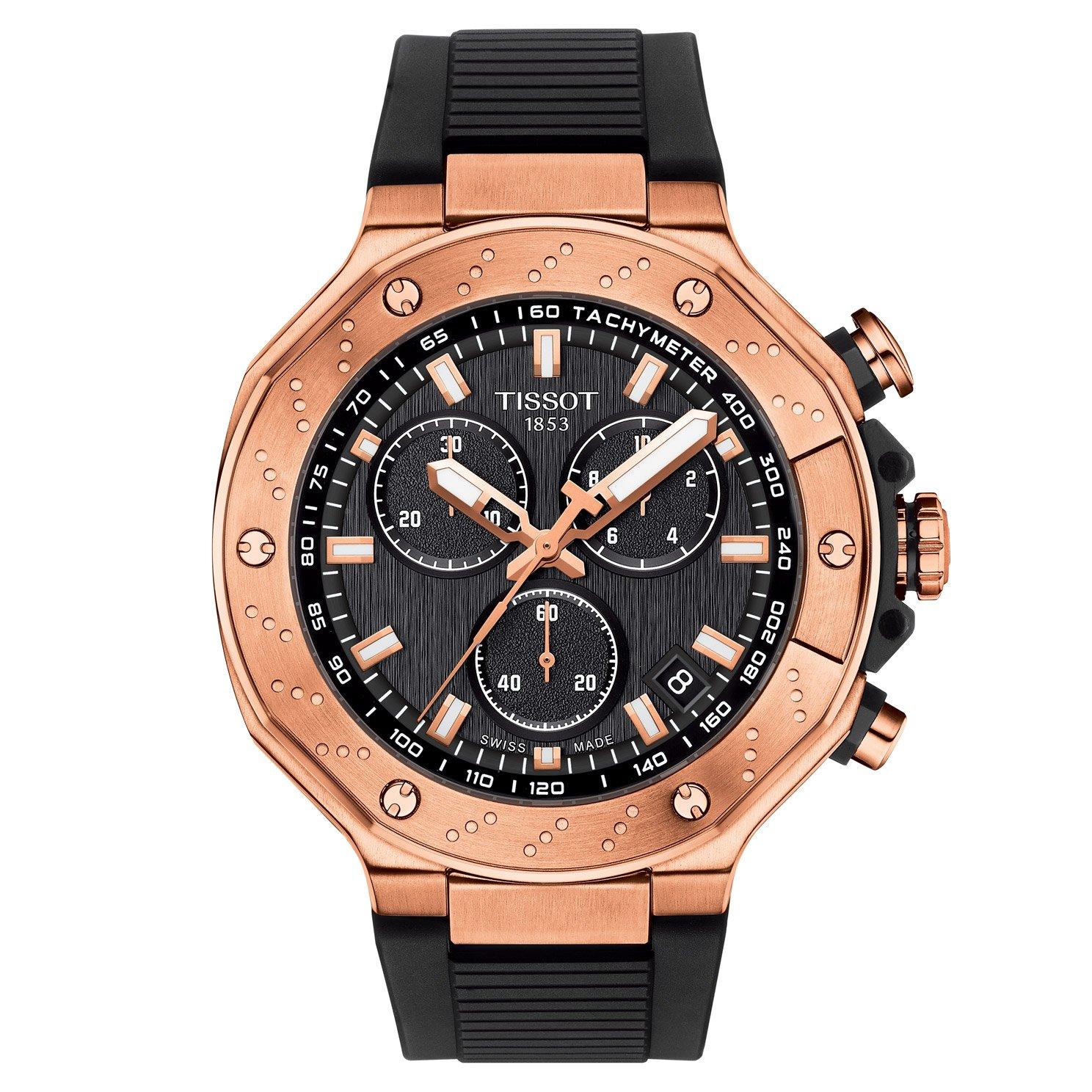 Tissot T-Race 45mm Chronograph Rose Gold Plated Men's Watch