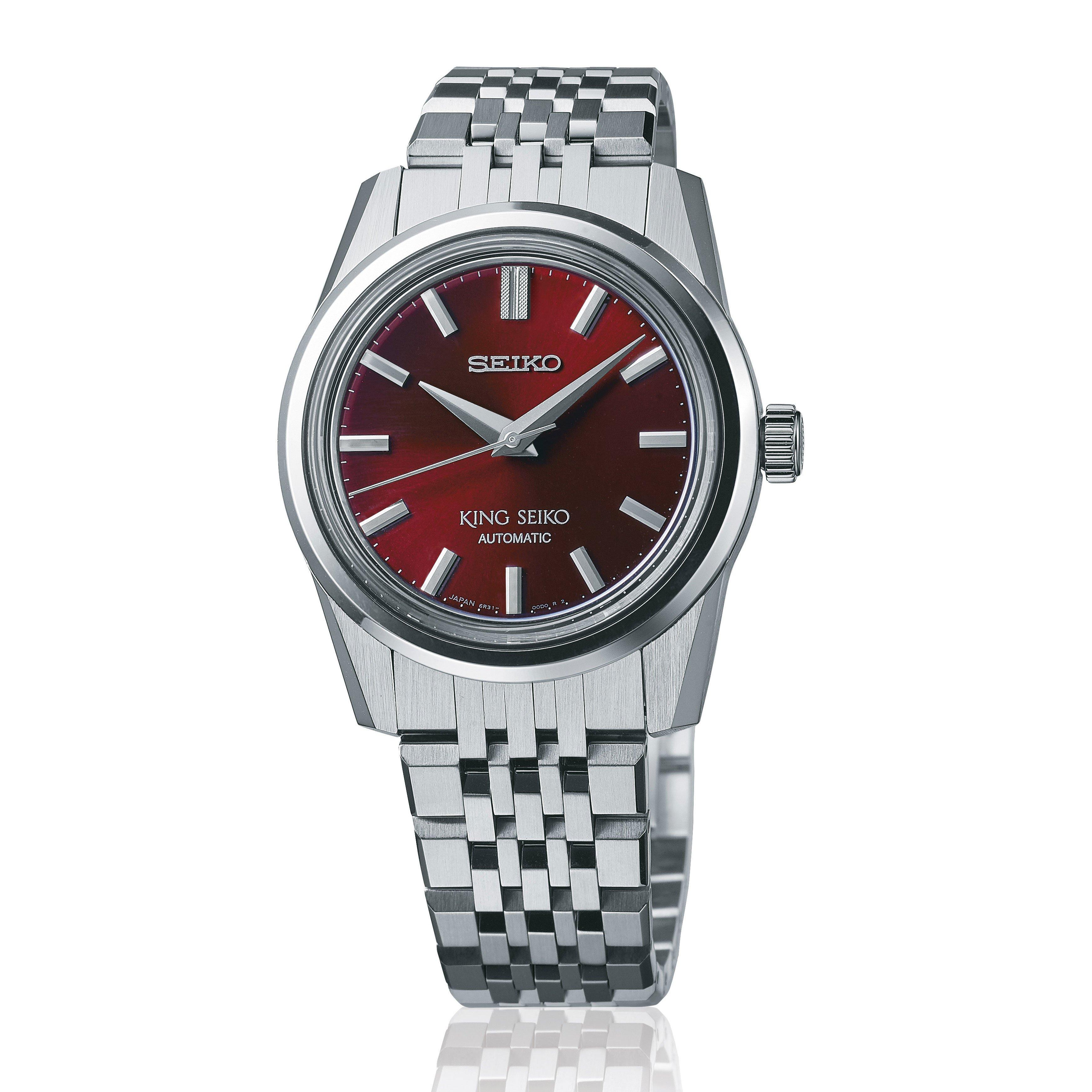 Seiko King Seiko Stainless Steel Automatic Men's Watch SPB287J1 | 37 mm,  Red Dial | Beaverbrooks