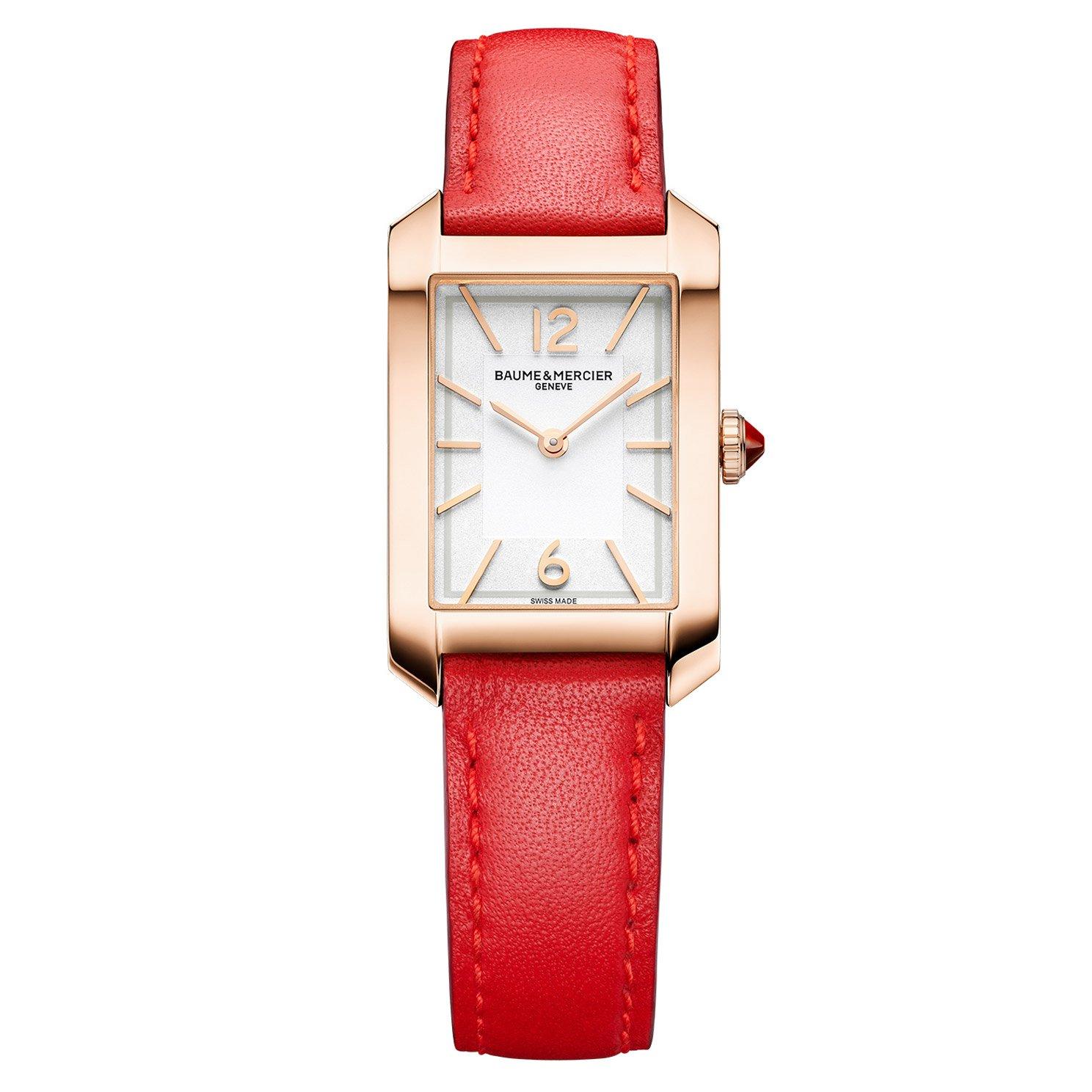 Baume & Mercier Hampton 18ct Rose Gold Leather Ladies Watch M0A10628 ...