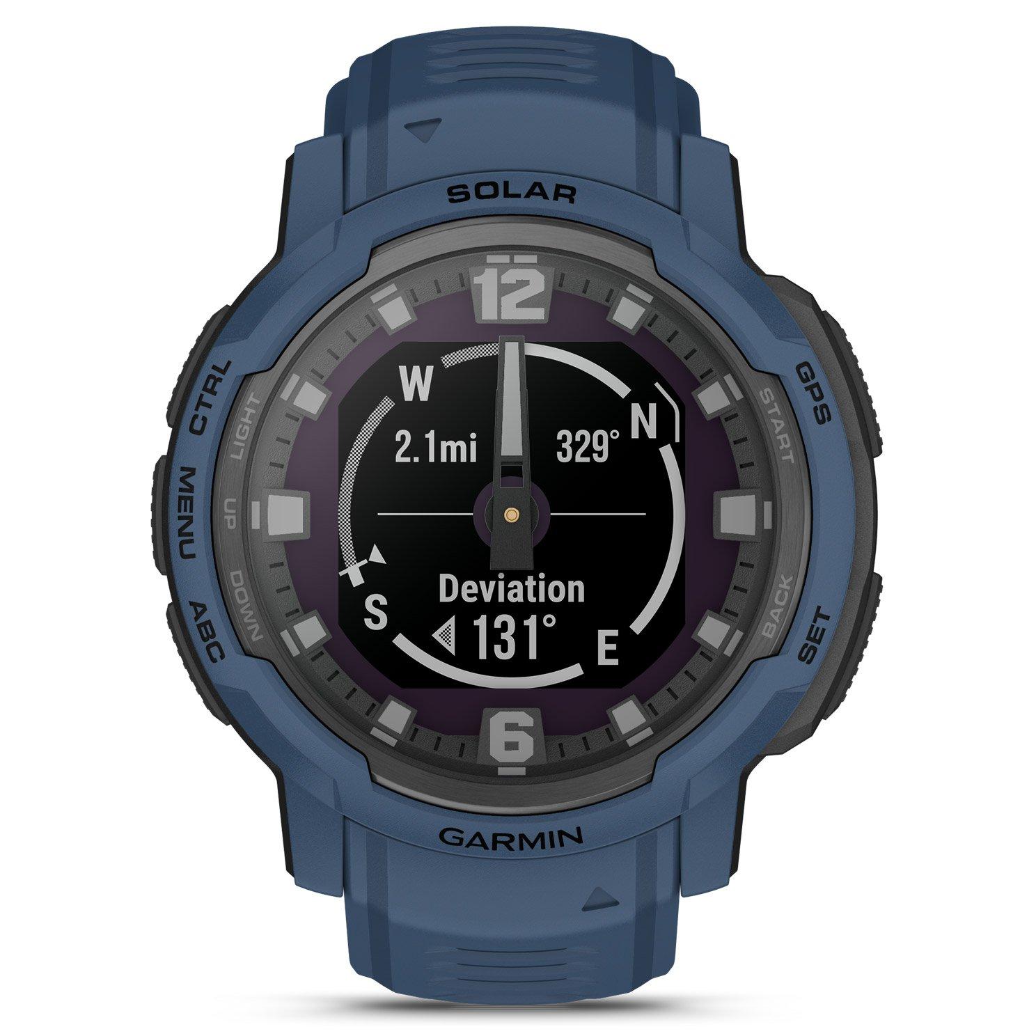Garmin Instinct Crossover Tidal Blue Smartwatch 010-02730-02 | 23 mm,  Multi-Coloured Dial | Beaverbrooks
