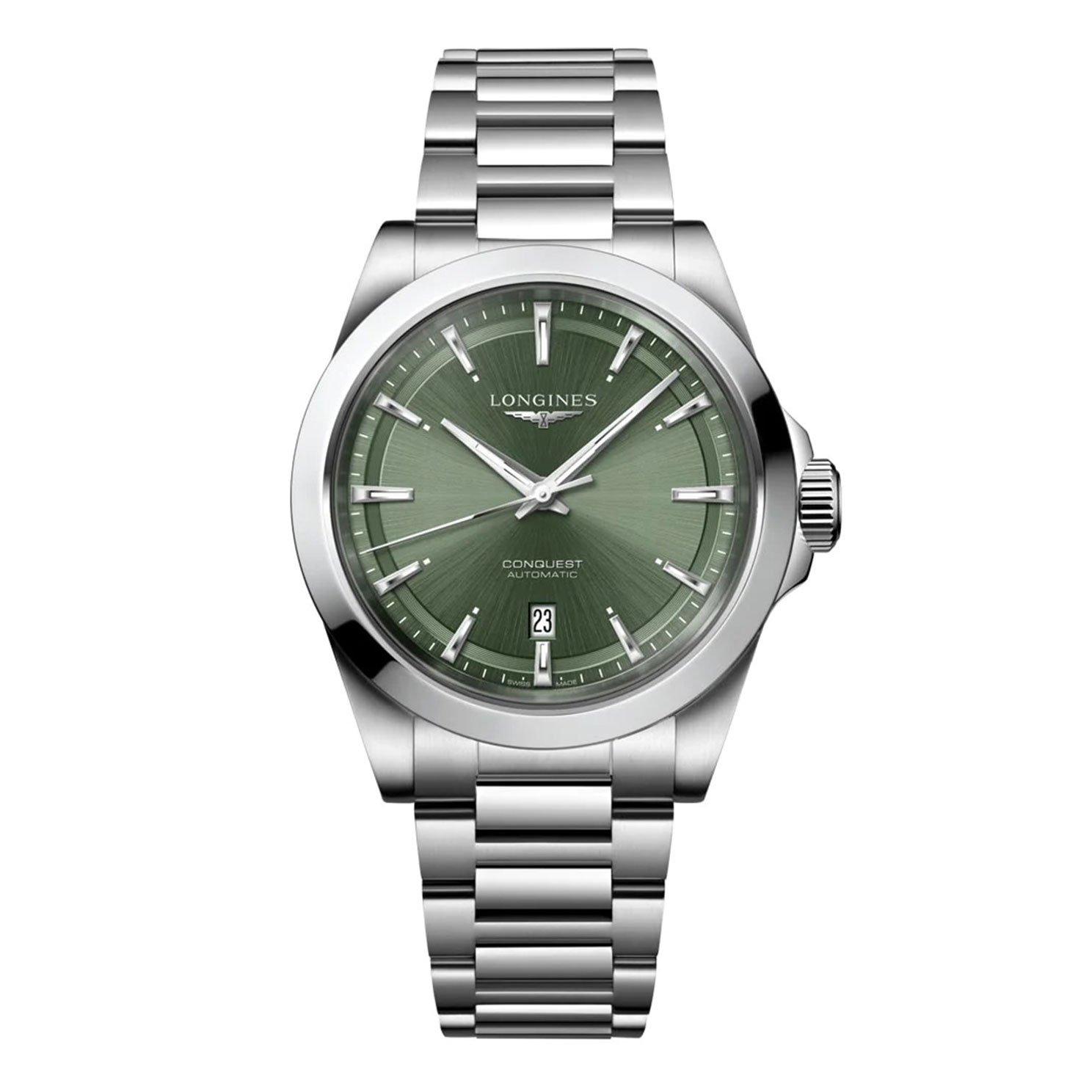 Longines Conquest Stainless Steel Green Automatic Men s Watch