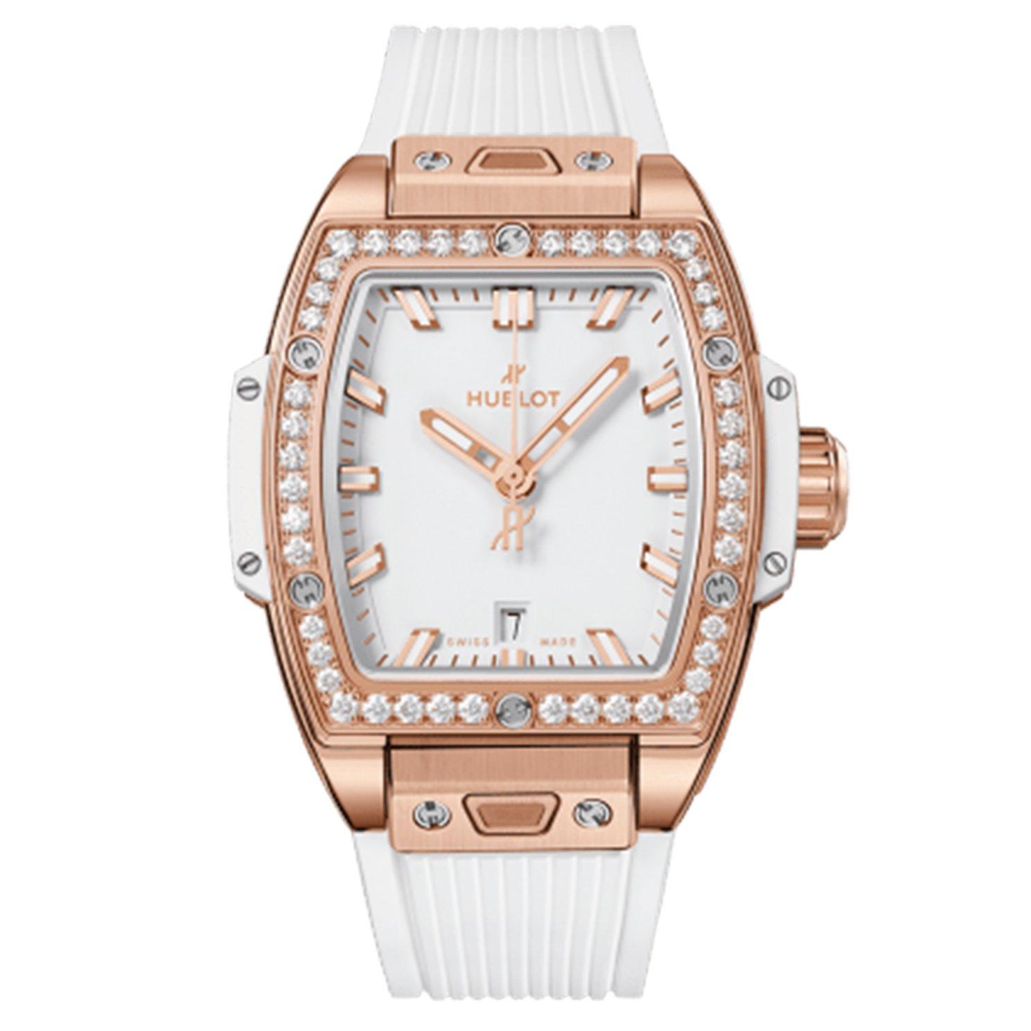 Hublot Big Bang 18ct King Gold White Diamonds 32mm Automatic Ladies Watch 682.OE.2080.RW.1204 32 mm White Dial Beaverbrooks
