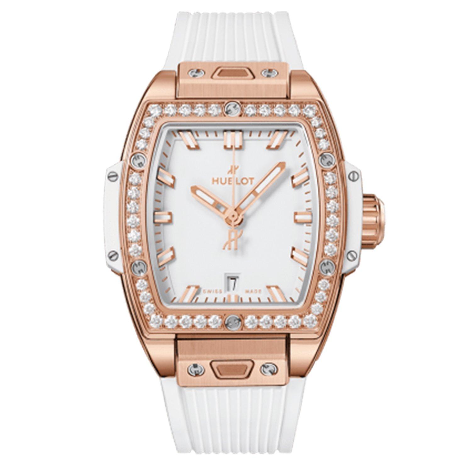 Hublot Big Bang 18ct King Gold White Diamonds 32mm Automatic Ladies Watch 682.OE.2080.RW.1204 32 mm White Dial Beaverbrooks