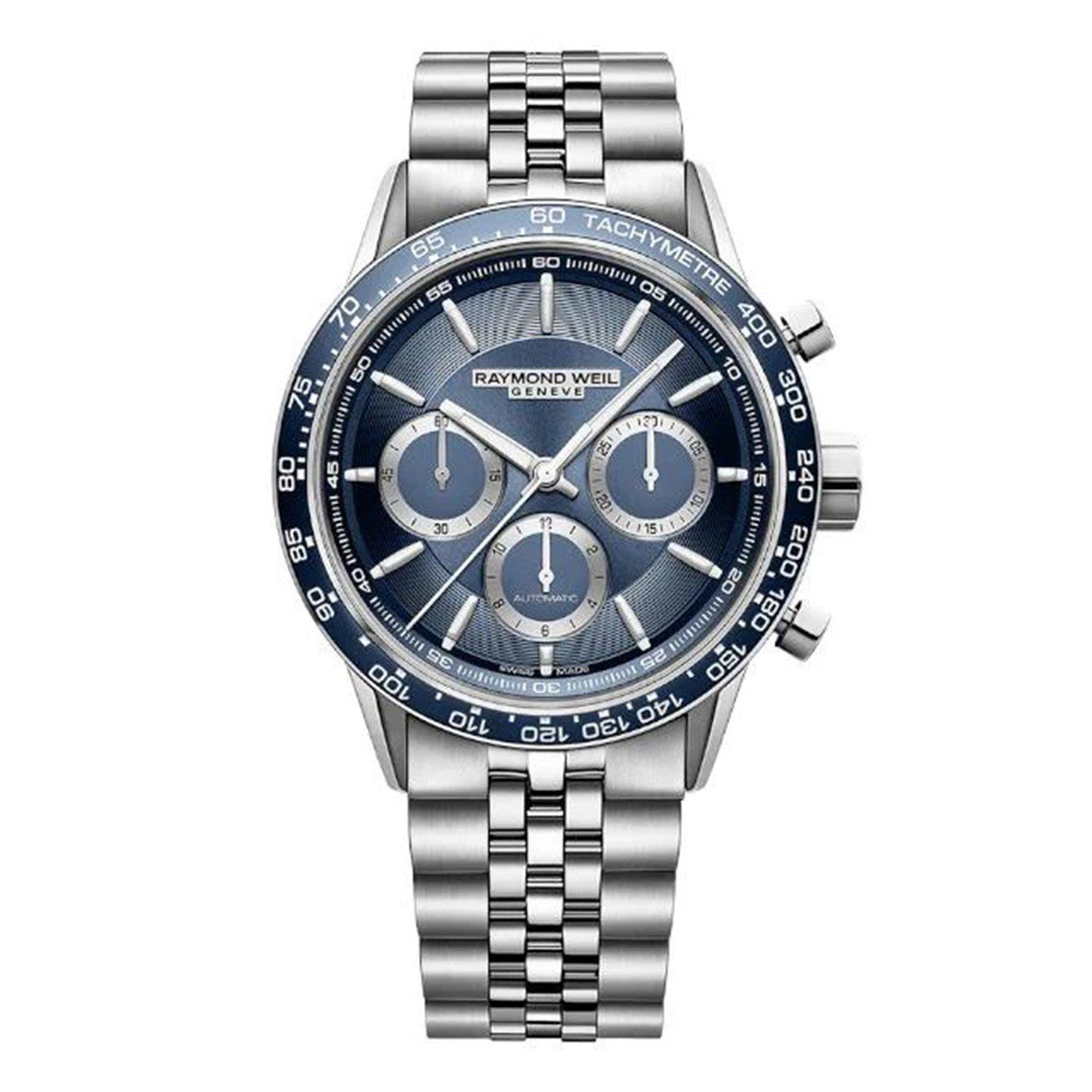 Limited edition men's chronograph special value stainless steel bracelet deals watch 43.5 mm