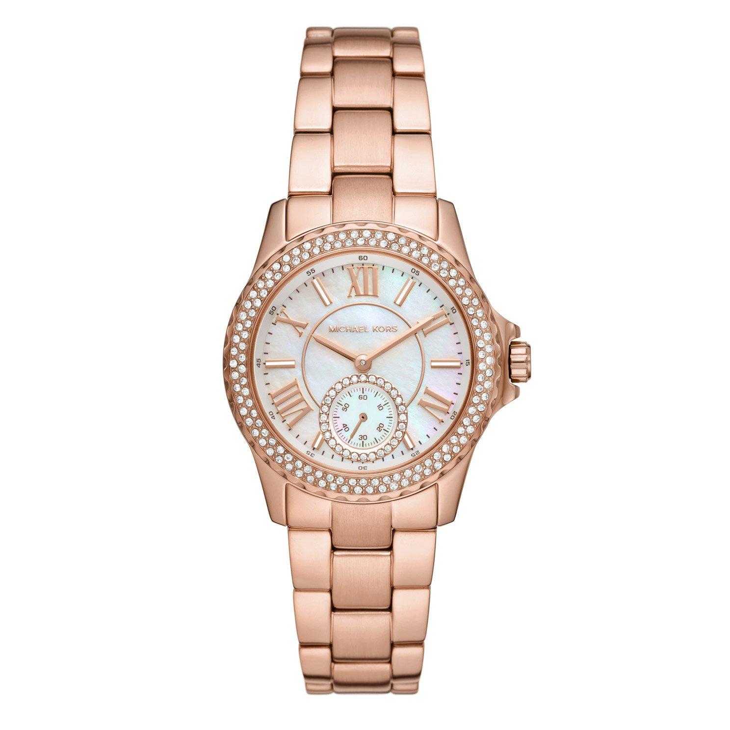 Michael Kors Everest Rose Gold Tone Crystal Ladies Watch MK7364 | 33 mm ...