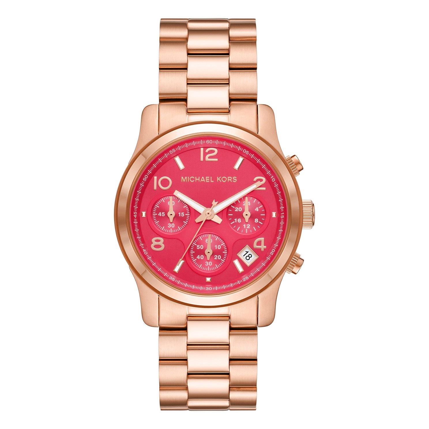 michael kors runway rose gold tone chronograph quartz ladies watch