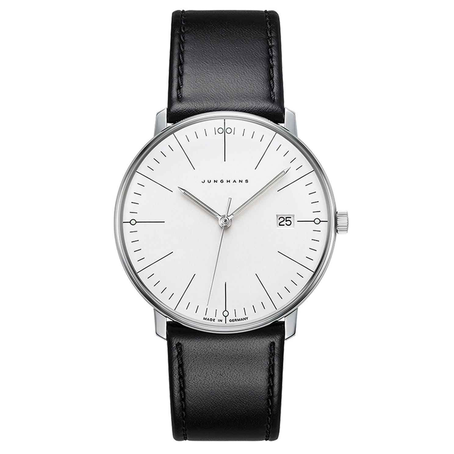 Junghans Max Bill Stainless Steel Leather Quartz Watch 41 4817.02