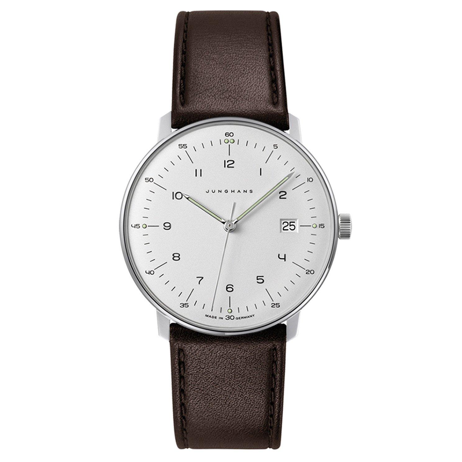 Junghans Max Bill Stainless Steel Leather Quartz Watch 41 4461.02