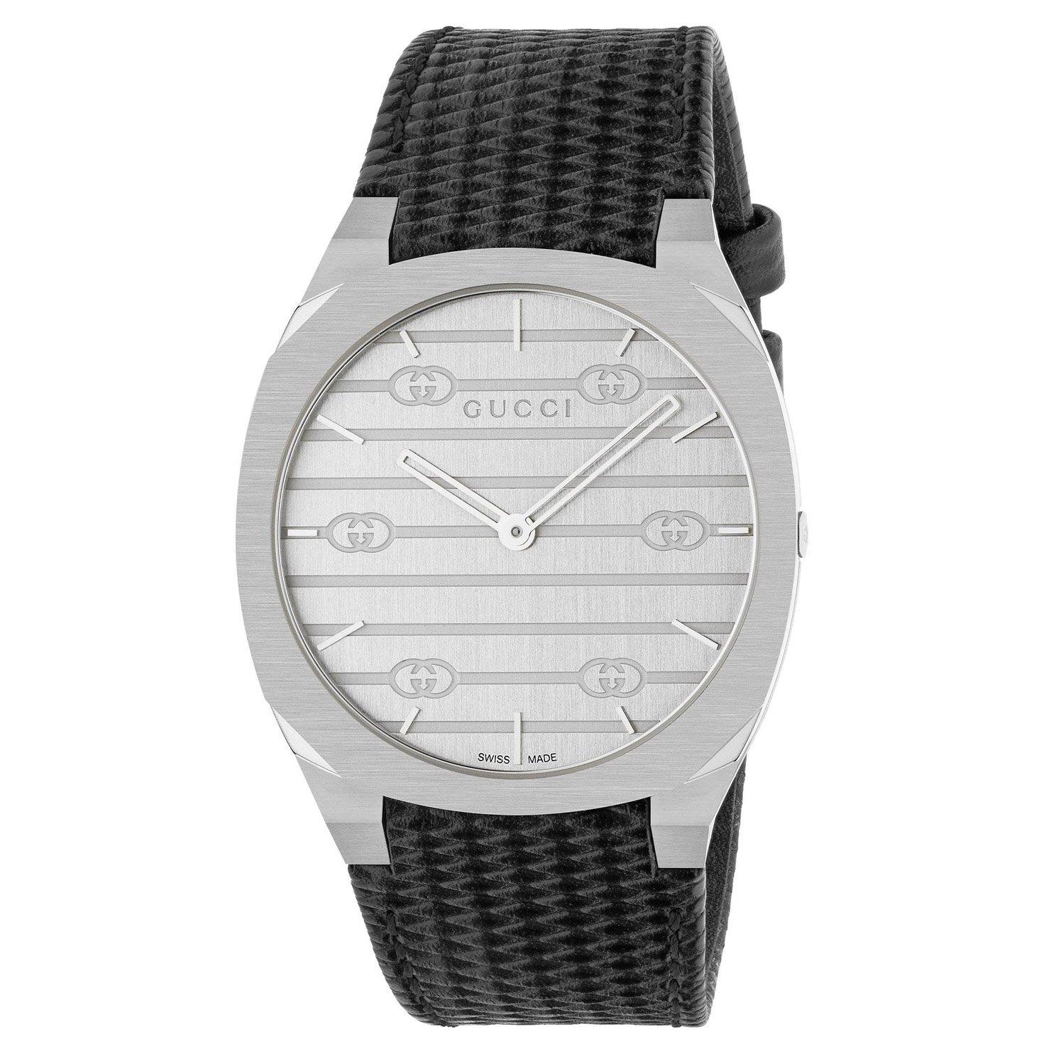 Mens gucci clearance watch leather band