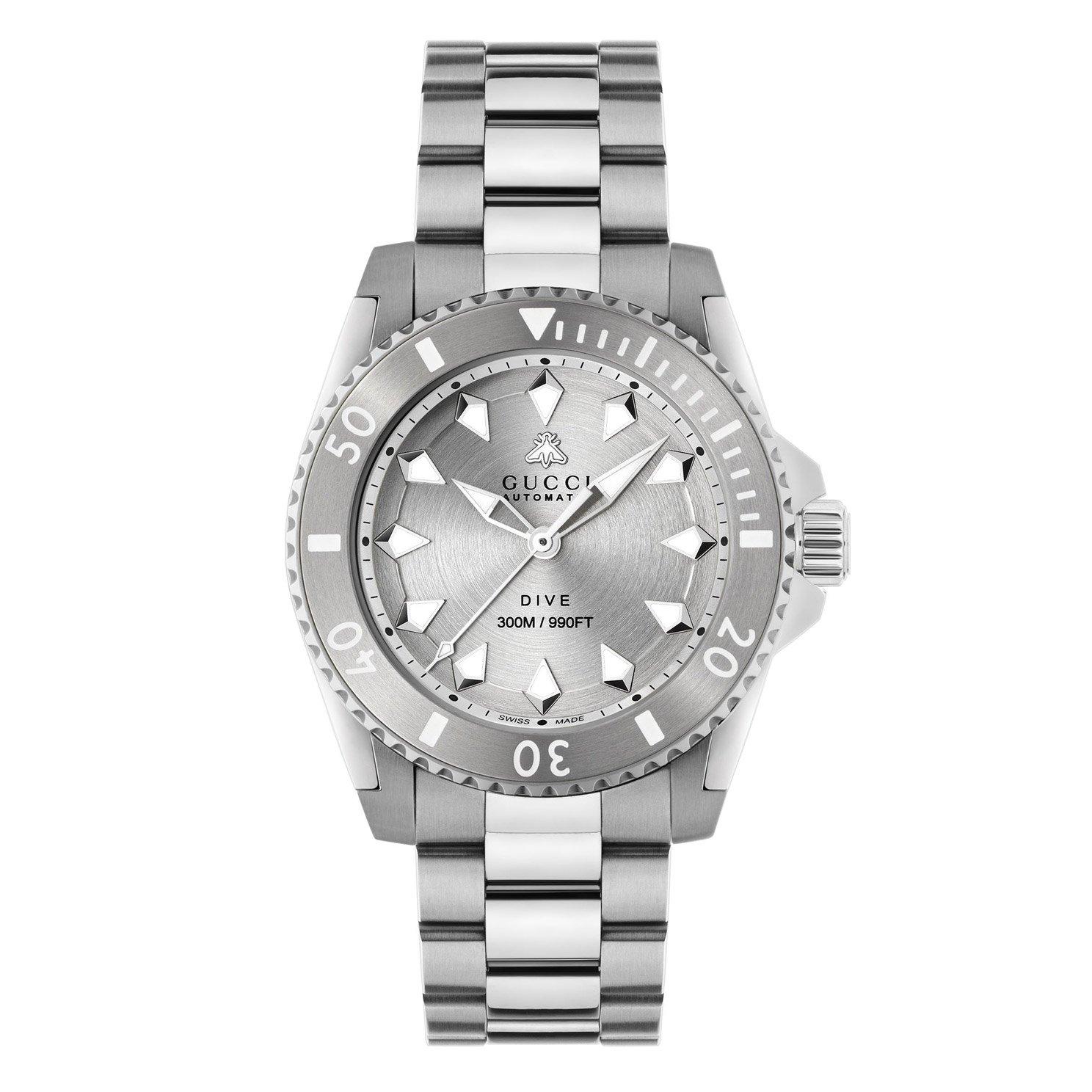 Gucci watch silver on sale mens