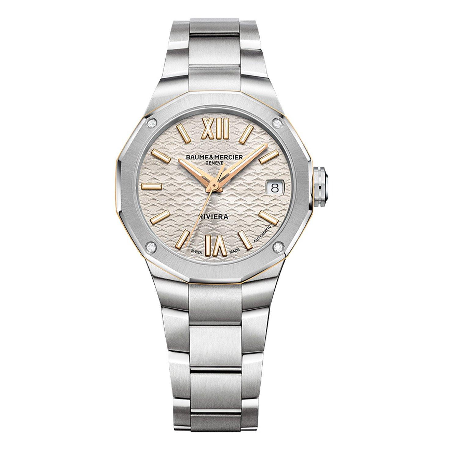 Baume Mercier Riviera Diamond Champagne Automatic Ladies Watch