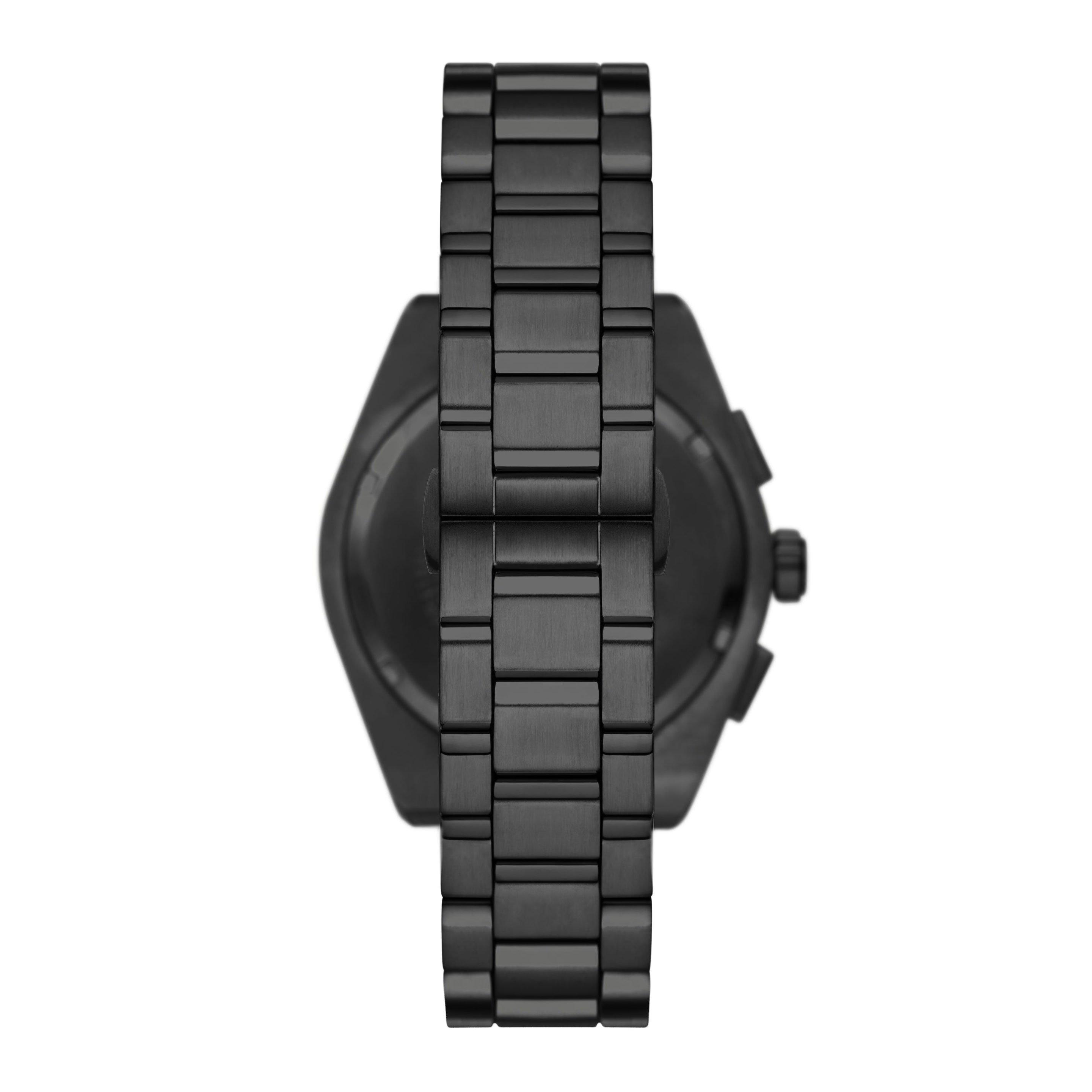 Emporio armani men's ion plated cheap black bracelet watch