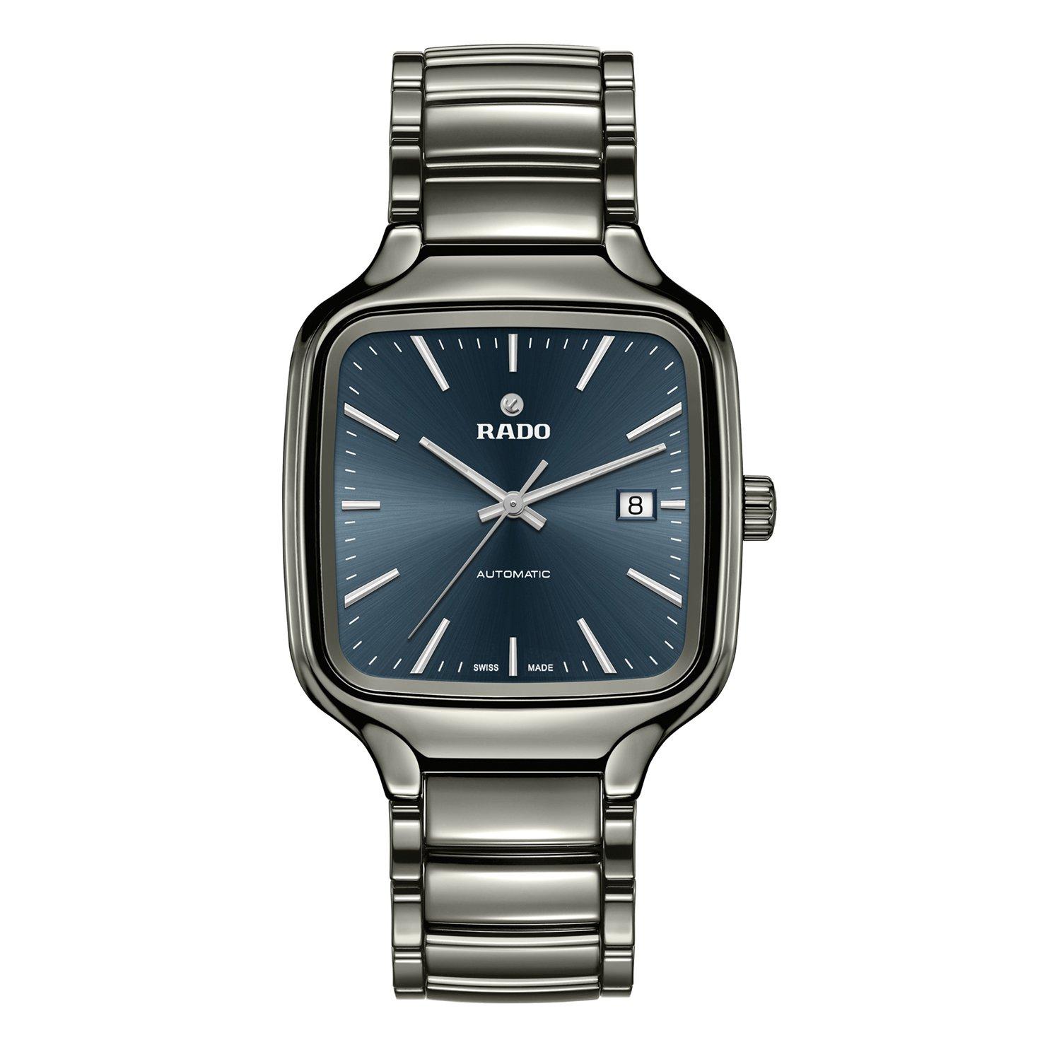 Rado True Square Ceramic Automatic Watch R27077202 | 38 mm, Blue Dial ...