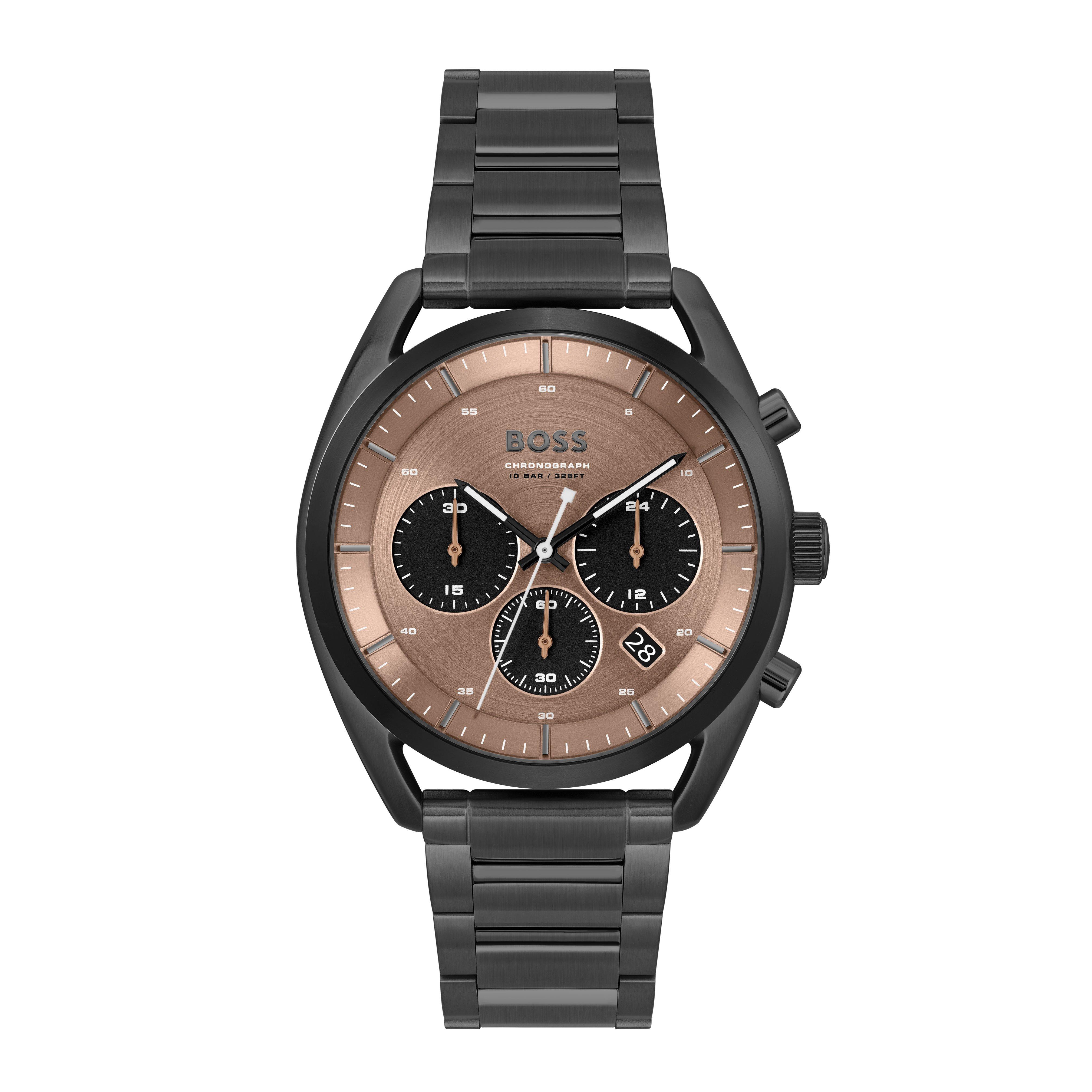 BOSS Top Stainless Steel Chronograph Men’s Watch 1514095 | 44 mm, Brown ...