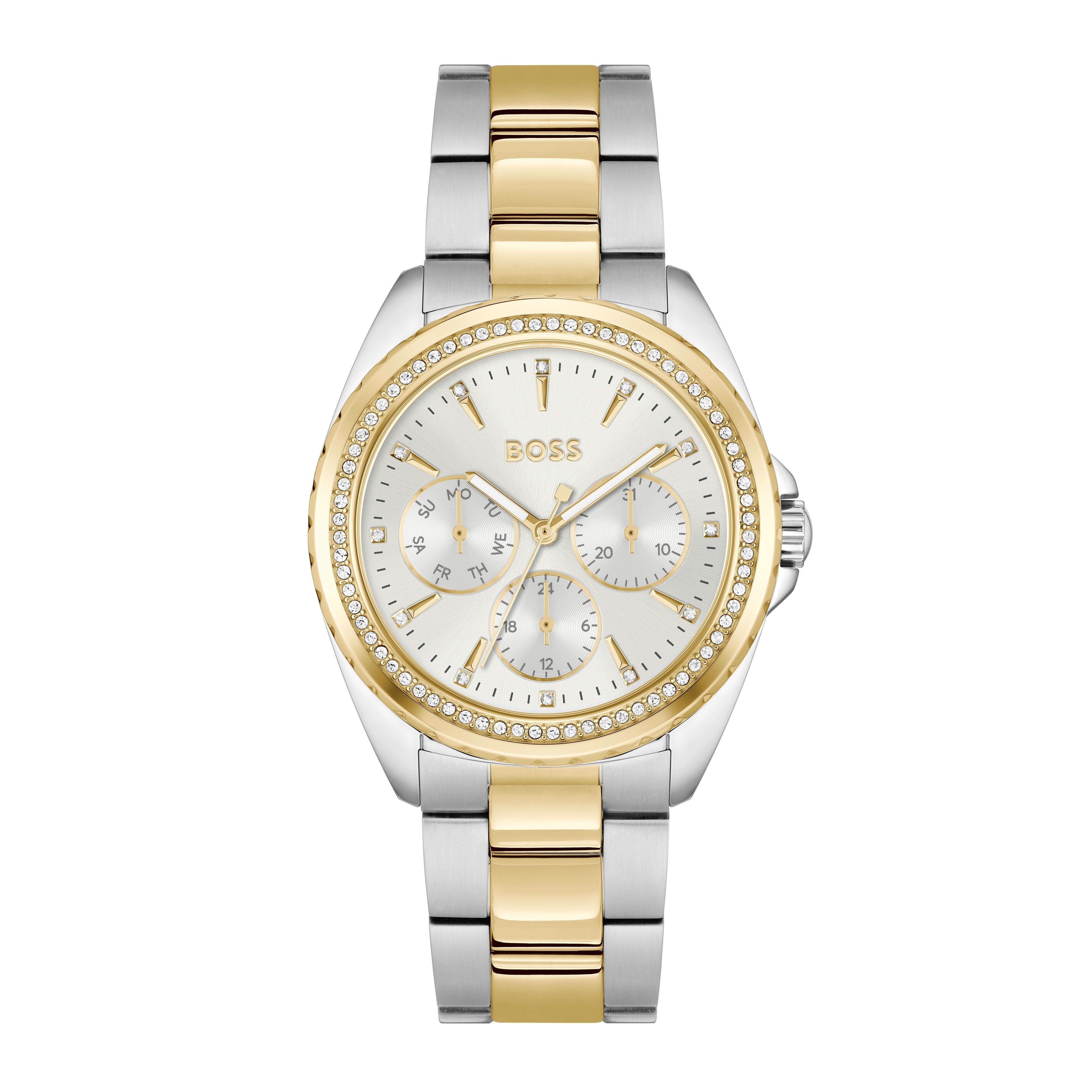 BOSS Atea 38mm Stainless Steel and Yellow Gold Tone Crystal Ladies Watch