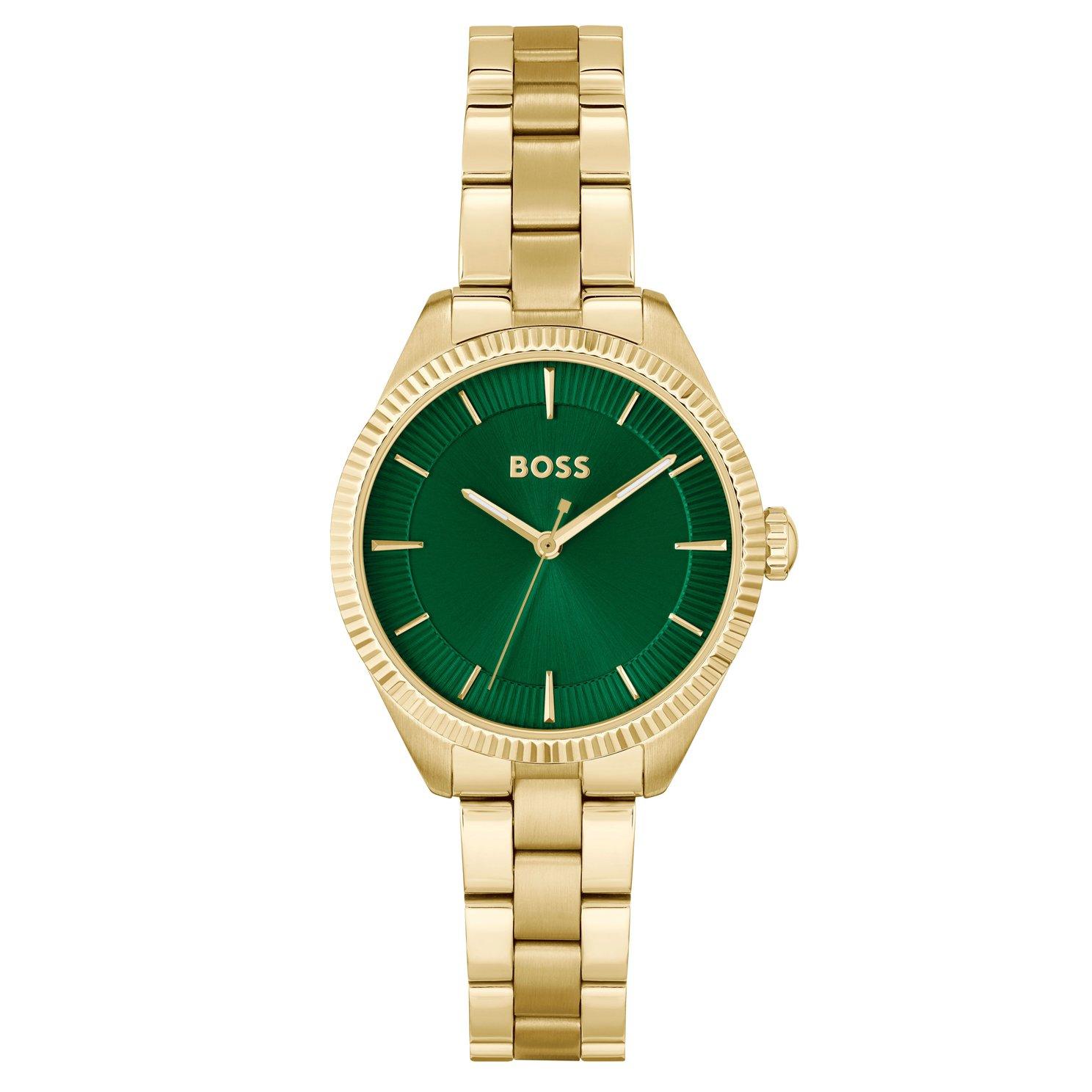 BOSS Sage Gold Tone Quartz Ladies Watch 1502729 32 mm Green