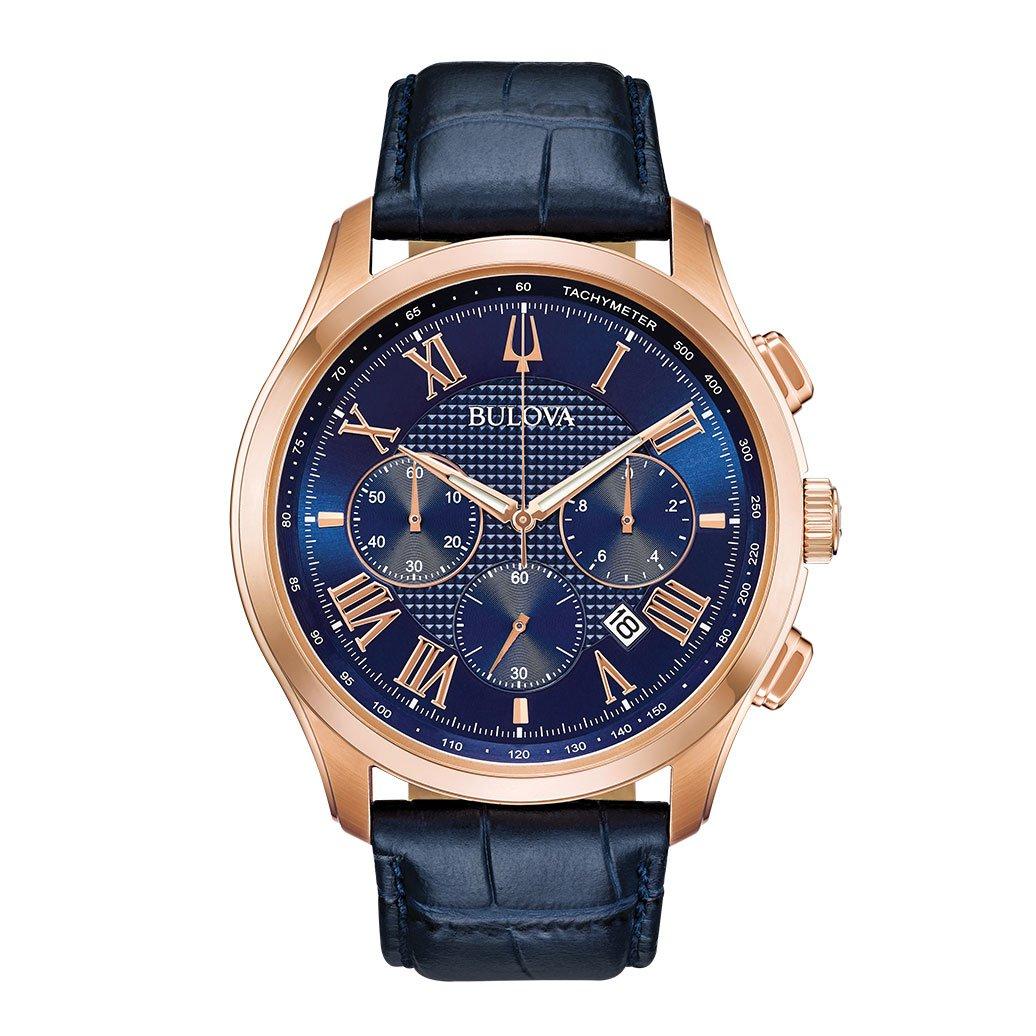 Rose gold 2025 blue face watch