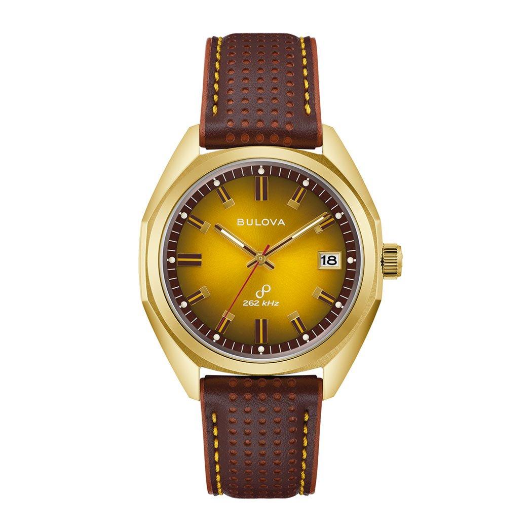 Bulova Jet Star Stainless Steel Yellow Quartz Men s Watch 97B214