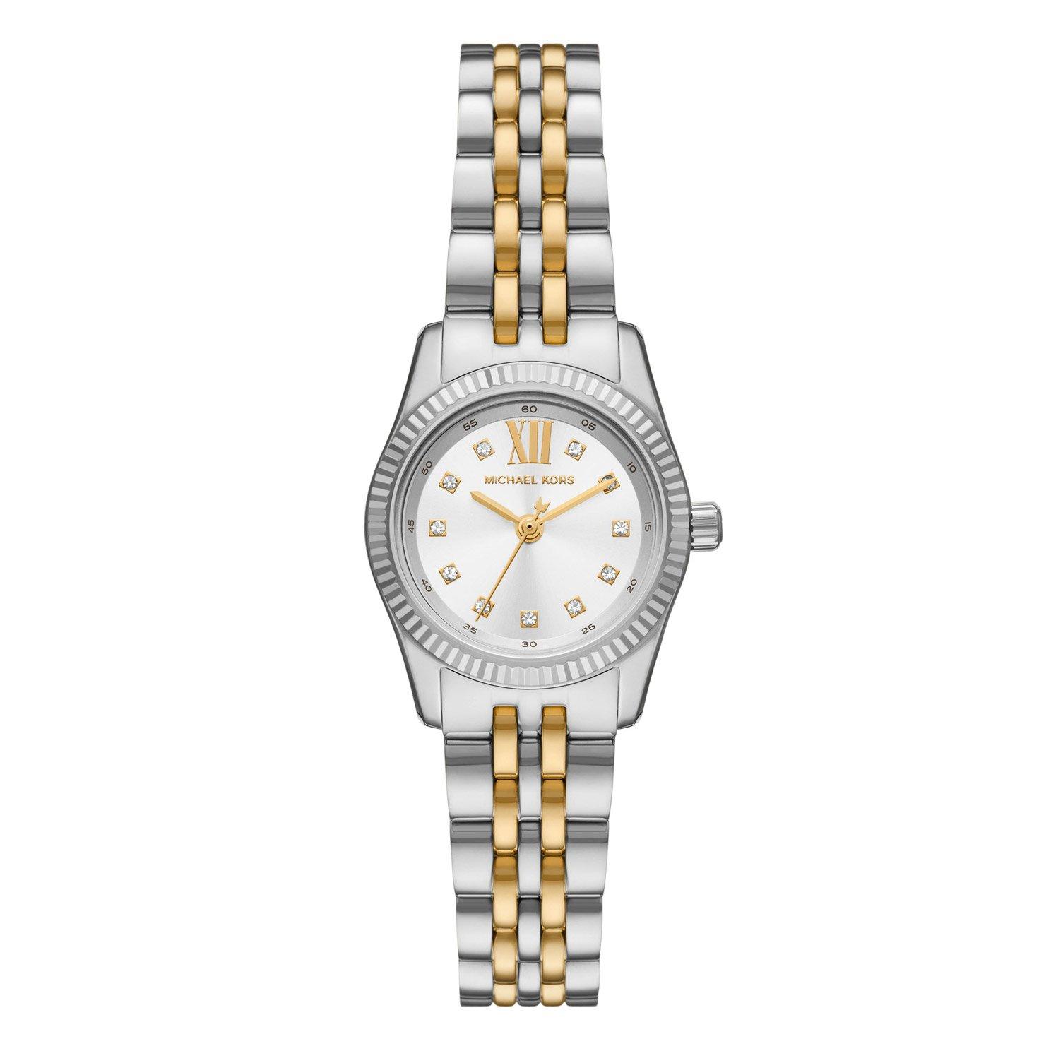 Michael Kors Lexington 26mm Stainless Steel and Yellow Gold Tone Crystal Ladies Watch MK4740 26 mm White Dial Beaverbrooks