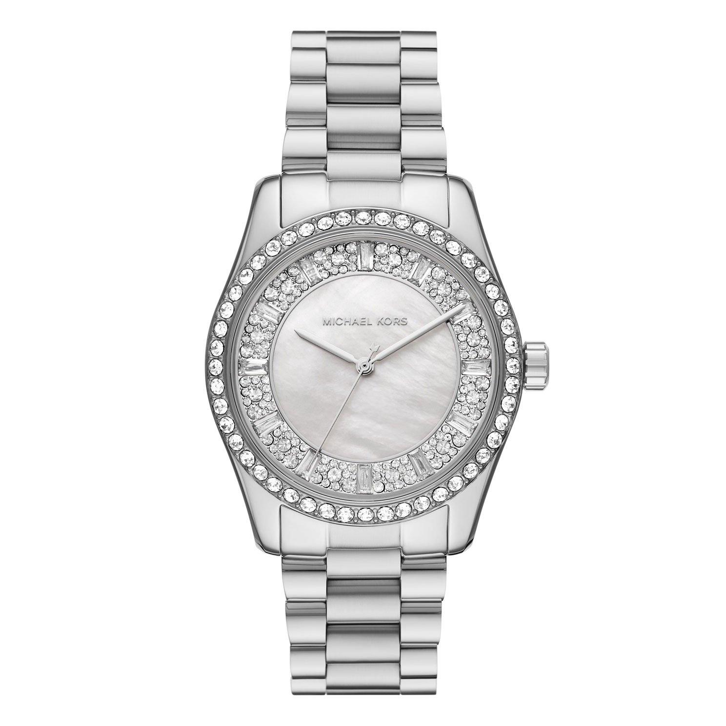 Lexington Stainless Steel Mother of Pearl Crystal Quartz Ladies Watch