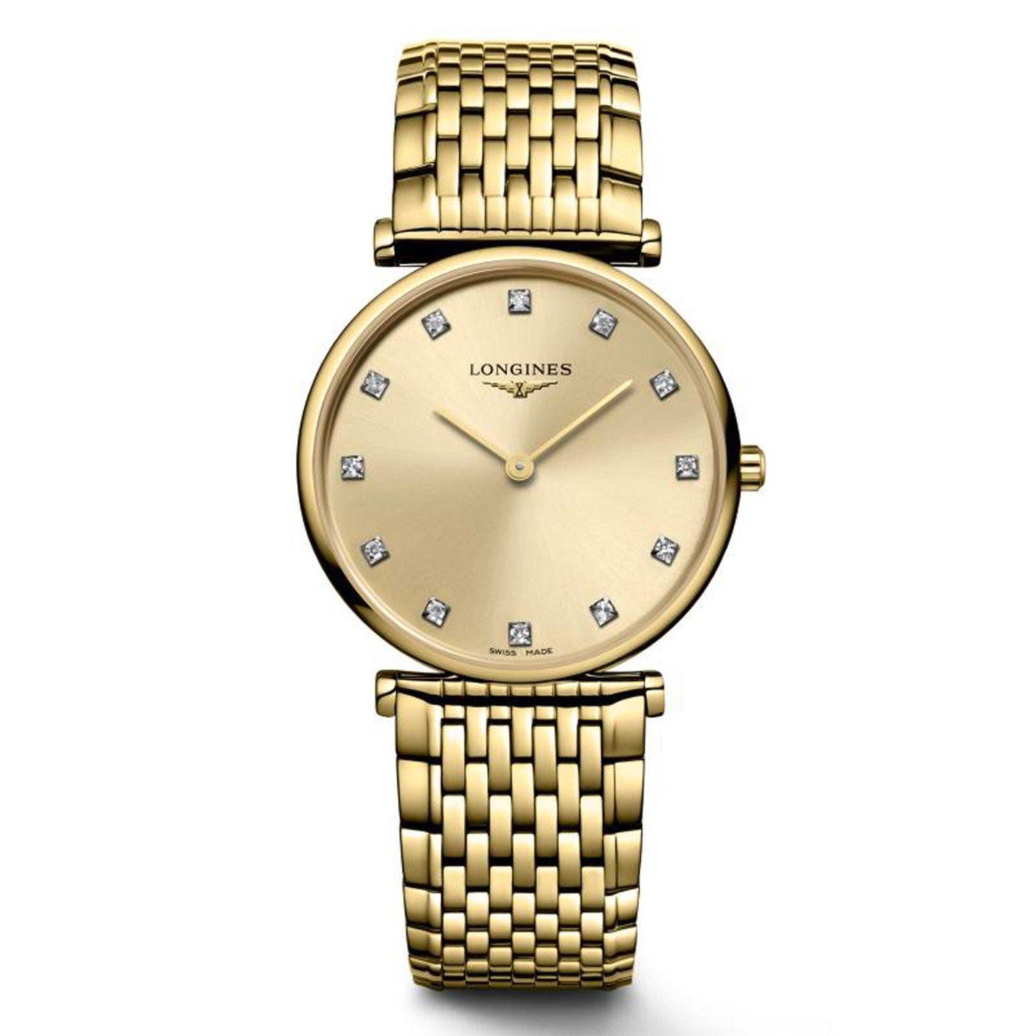 Longines La Grande Classique Gold Tone Diamond Quartz Ladies Watch ...