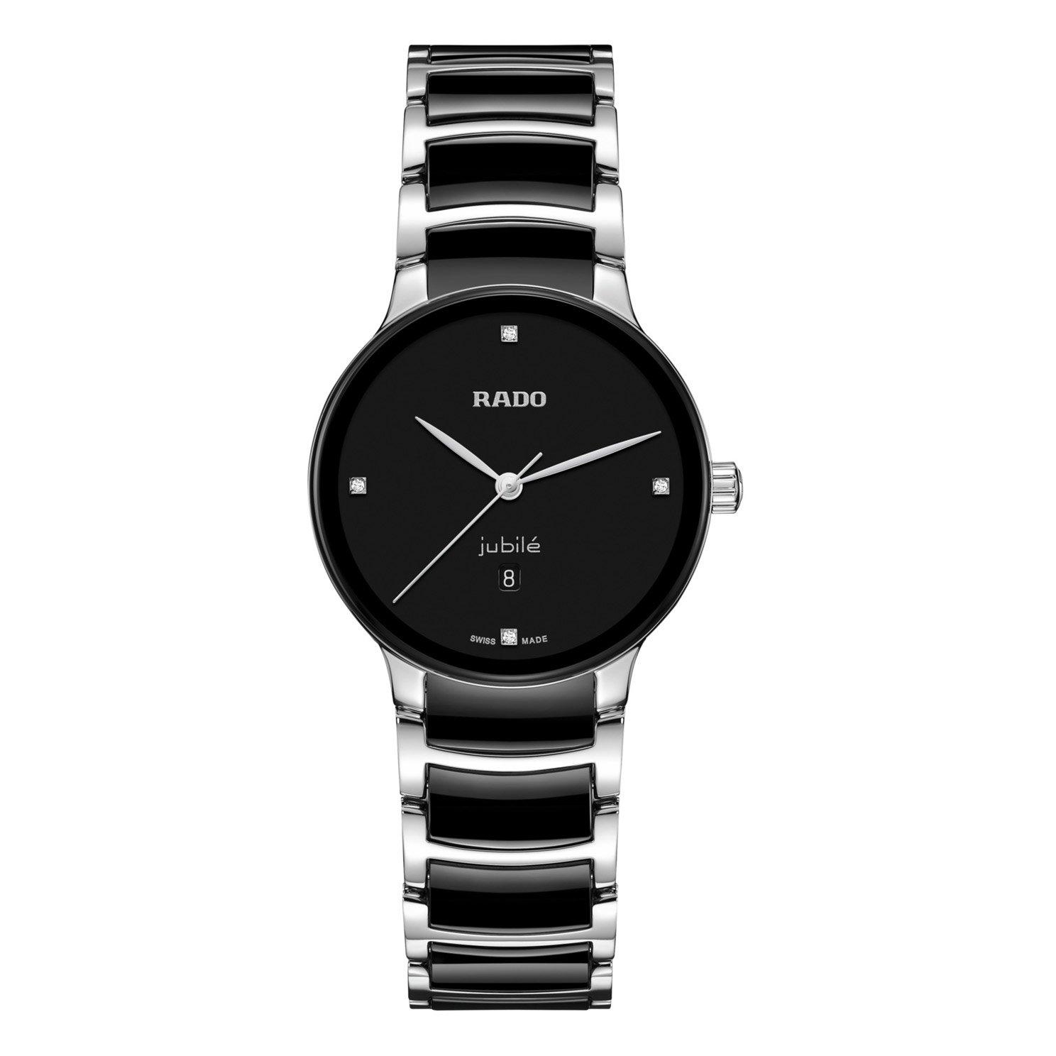 Rado Centrix 30.5mm High-Tech Ceramic and Yellow Gold PVD Diamond Ladies Watch