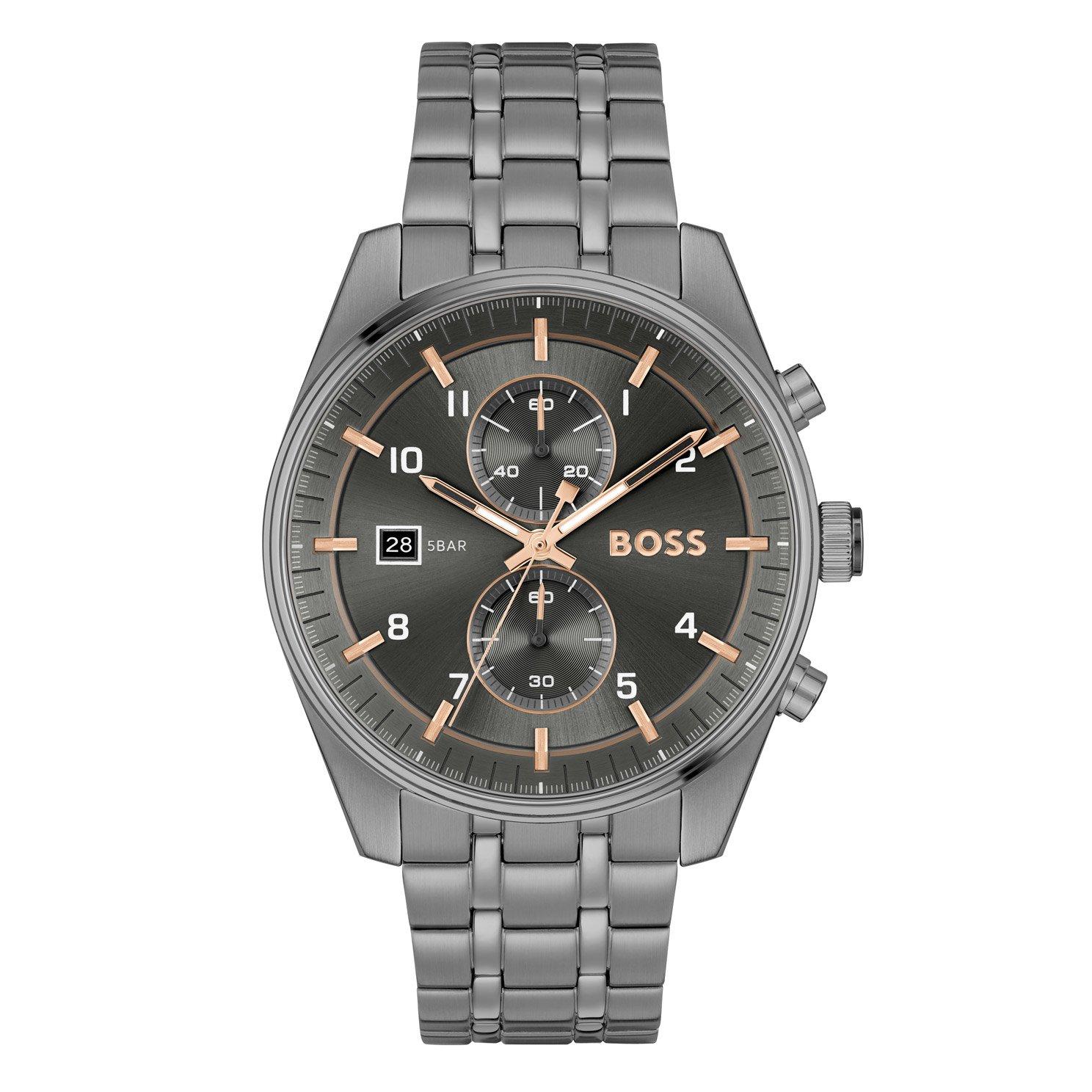 BOSS Skytraveller Stainless Steel Chronograph Quartz Men’s Watch ...