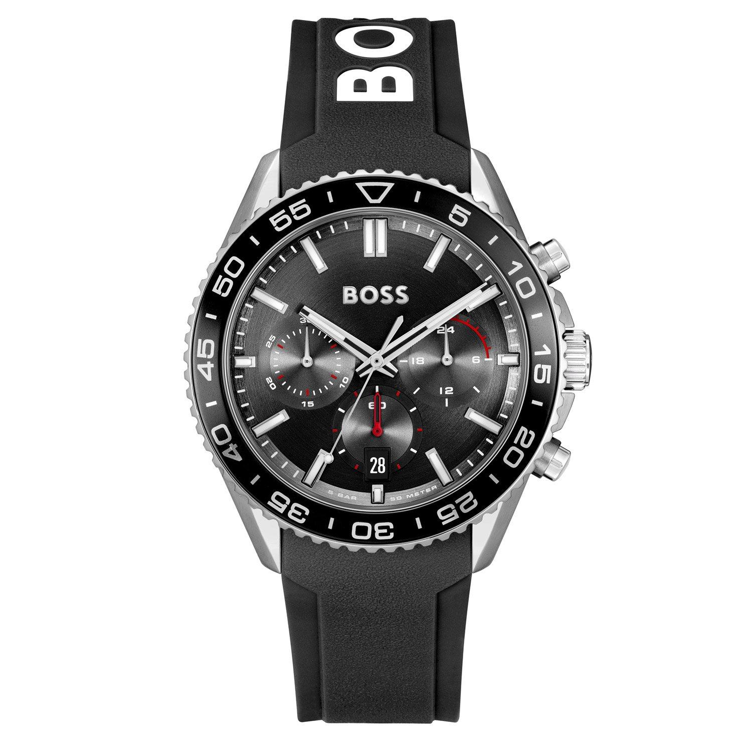 BOSS Runner Chronograph Quartz Men’s Watch 1514141 | 43 mm, Black Dial ...