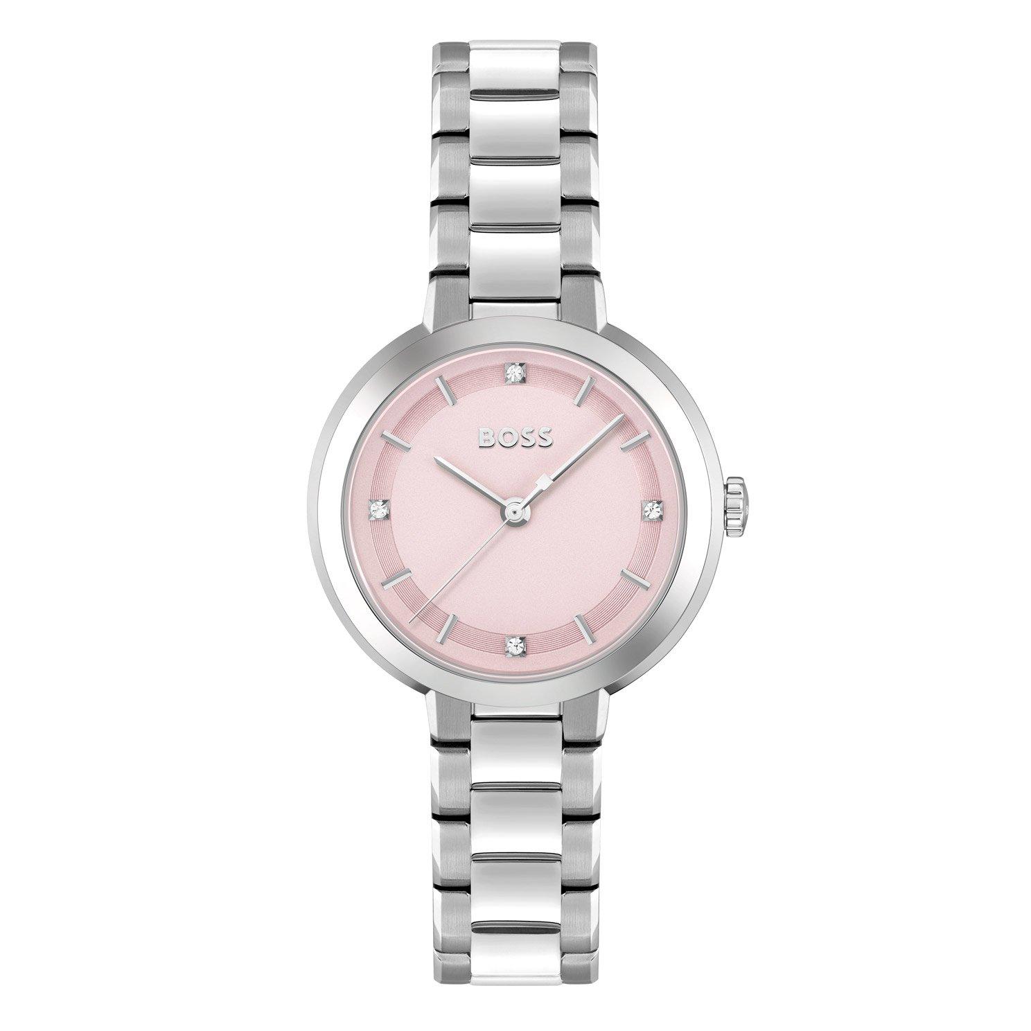 BOSS Sena Stainless Steel Pink Quartz Ladies Watch 1502757 | 34 mm ...