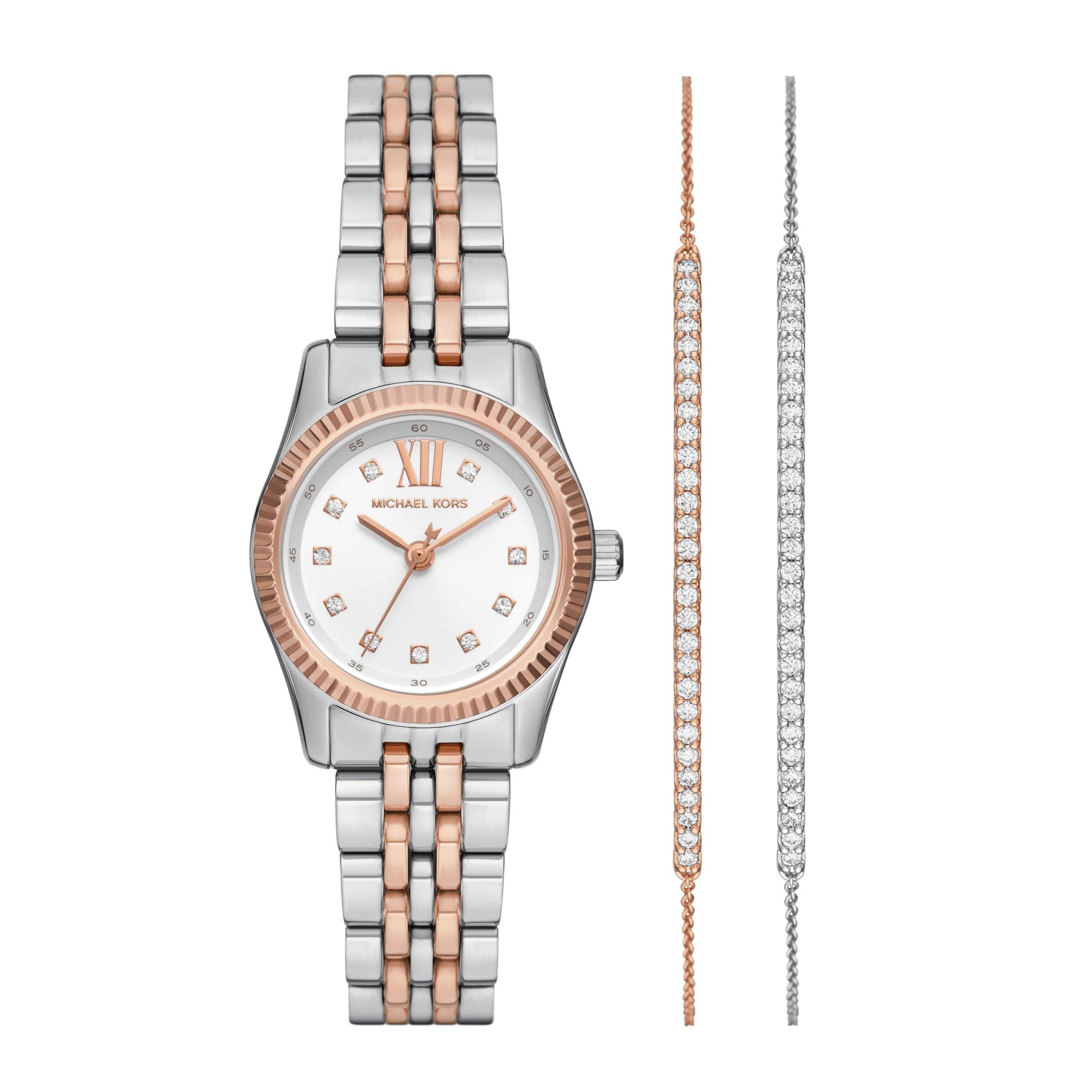 Michael Kors Petite Darci Silver and Rose Gold-Tone Watch Michael Kors Petite Darci MK3298 is an amazing and eye  main image 2