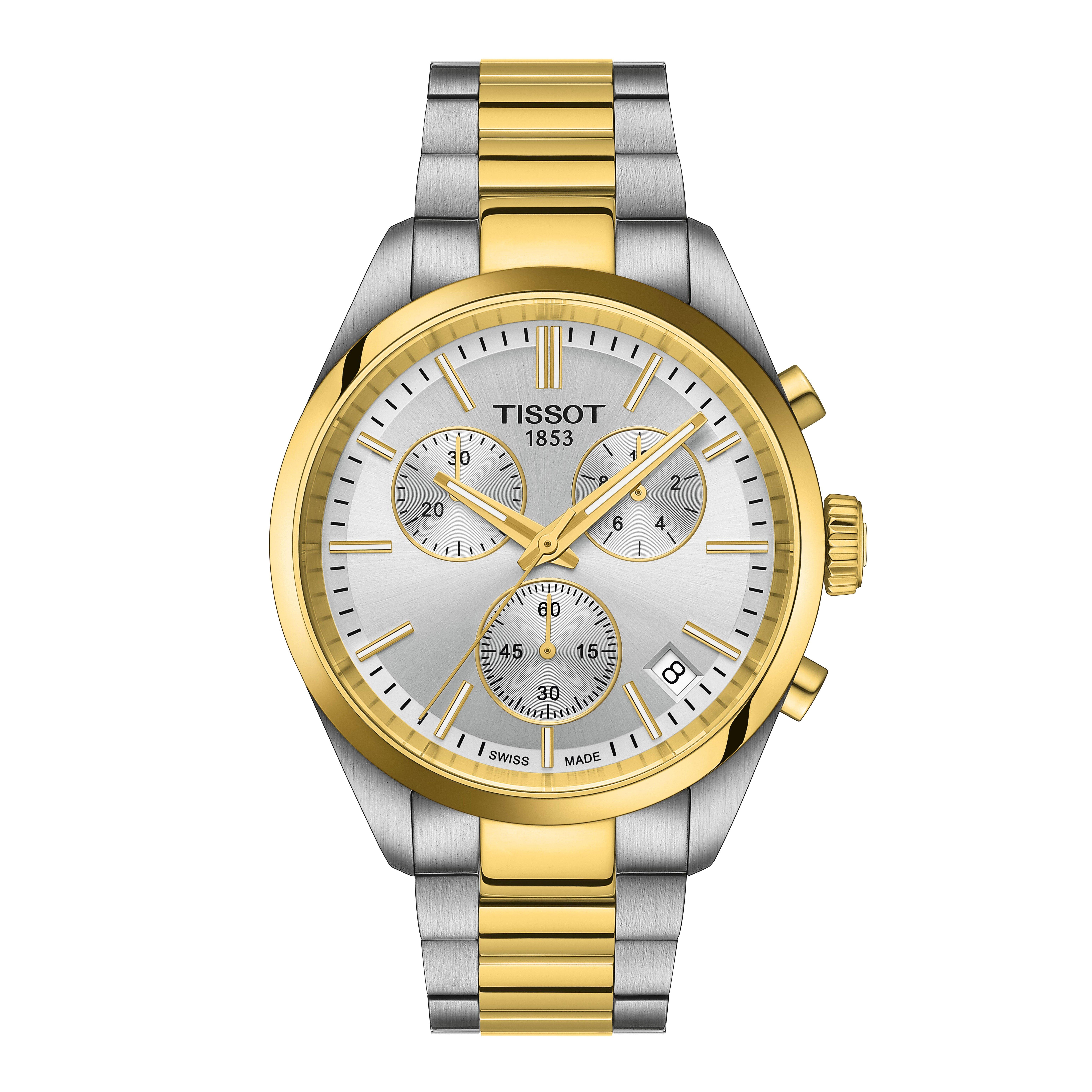 Tissot PR 100 40mm Stainless Steel and Yellow Gold Tone
