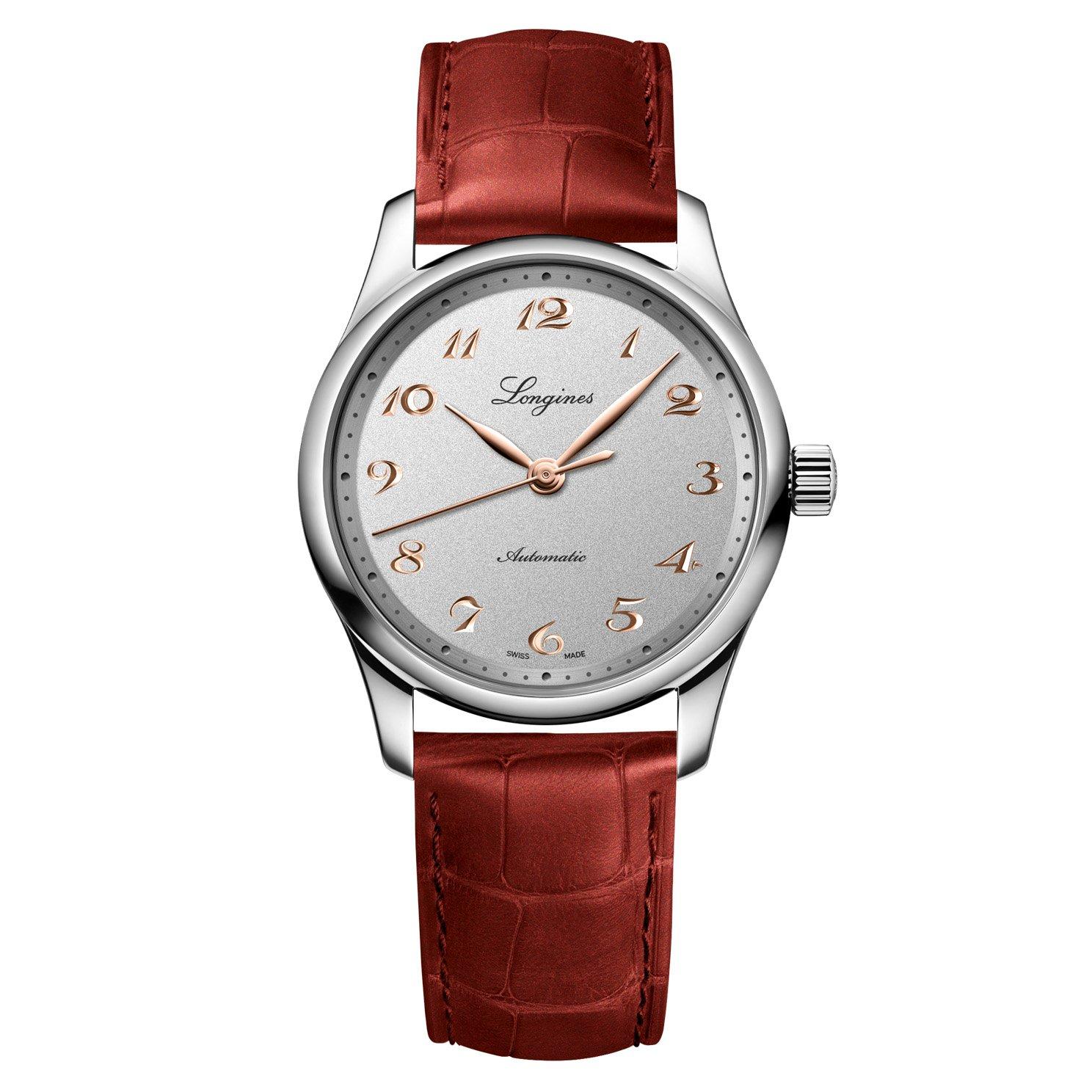 Longines Master Women's Collection 34mm Red Leather Strap Automatic Watch L23574702