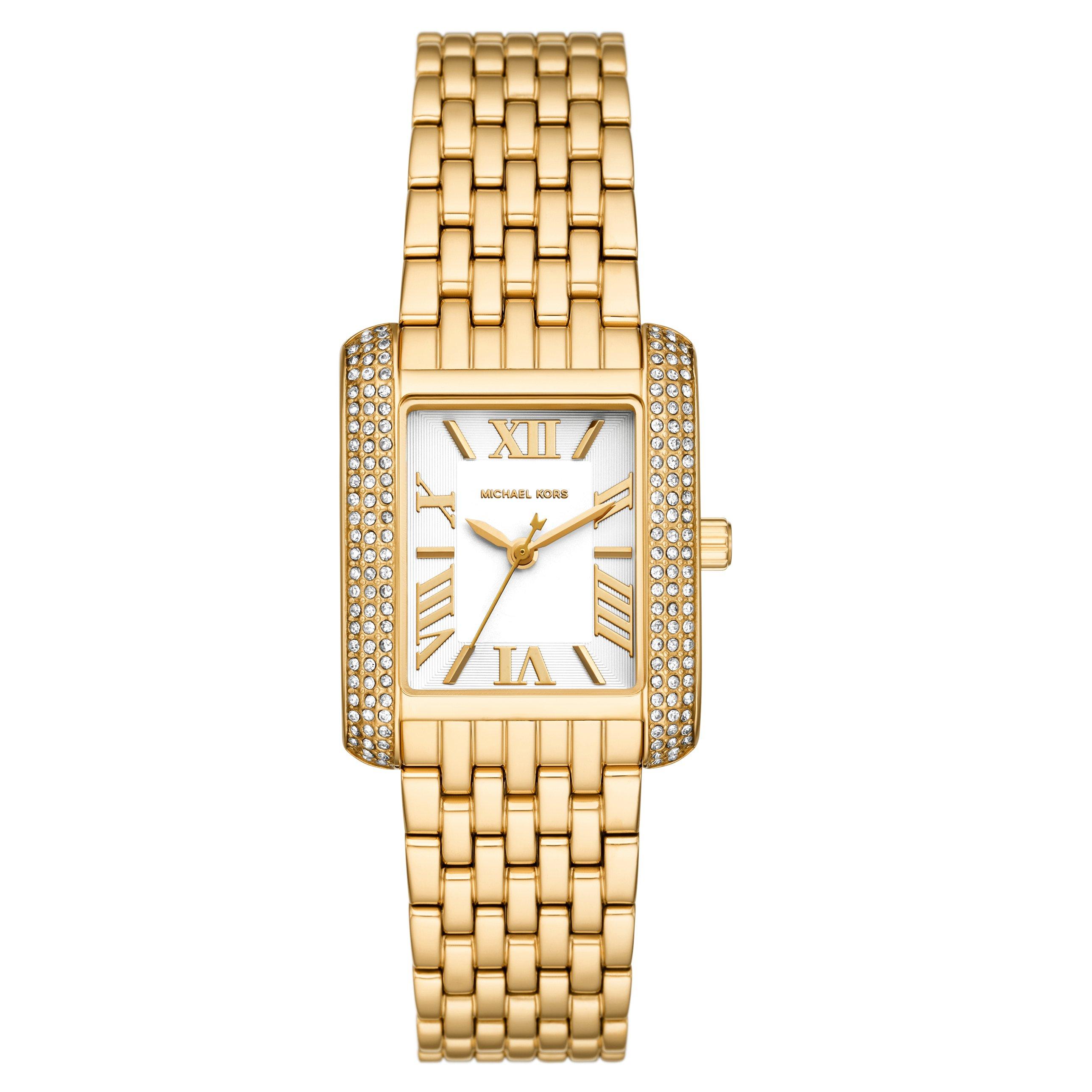 Michael Kors 22mm Yellow Gold Tone Mother of Pearl Crystal 