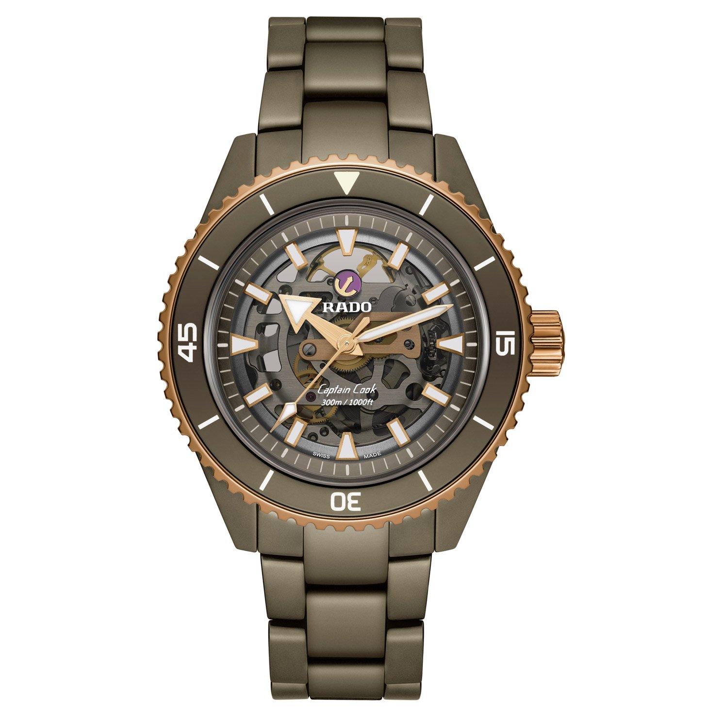 Rado Captain Cook 43mm High Tech Ceramic Skeleton Automatic Men s Watch R32150162 43 mm Grey Dial Beaverbrooks