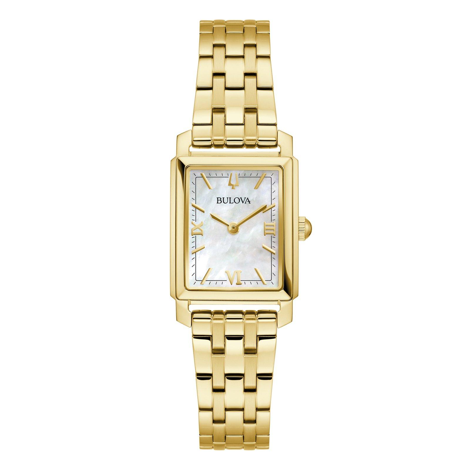 Bulova Sutton 21mm Yellow Gold Plated Mother of Pearl Ladies Watch