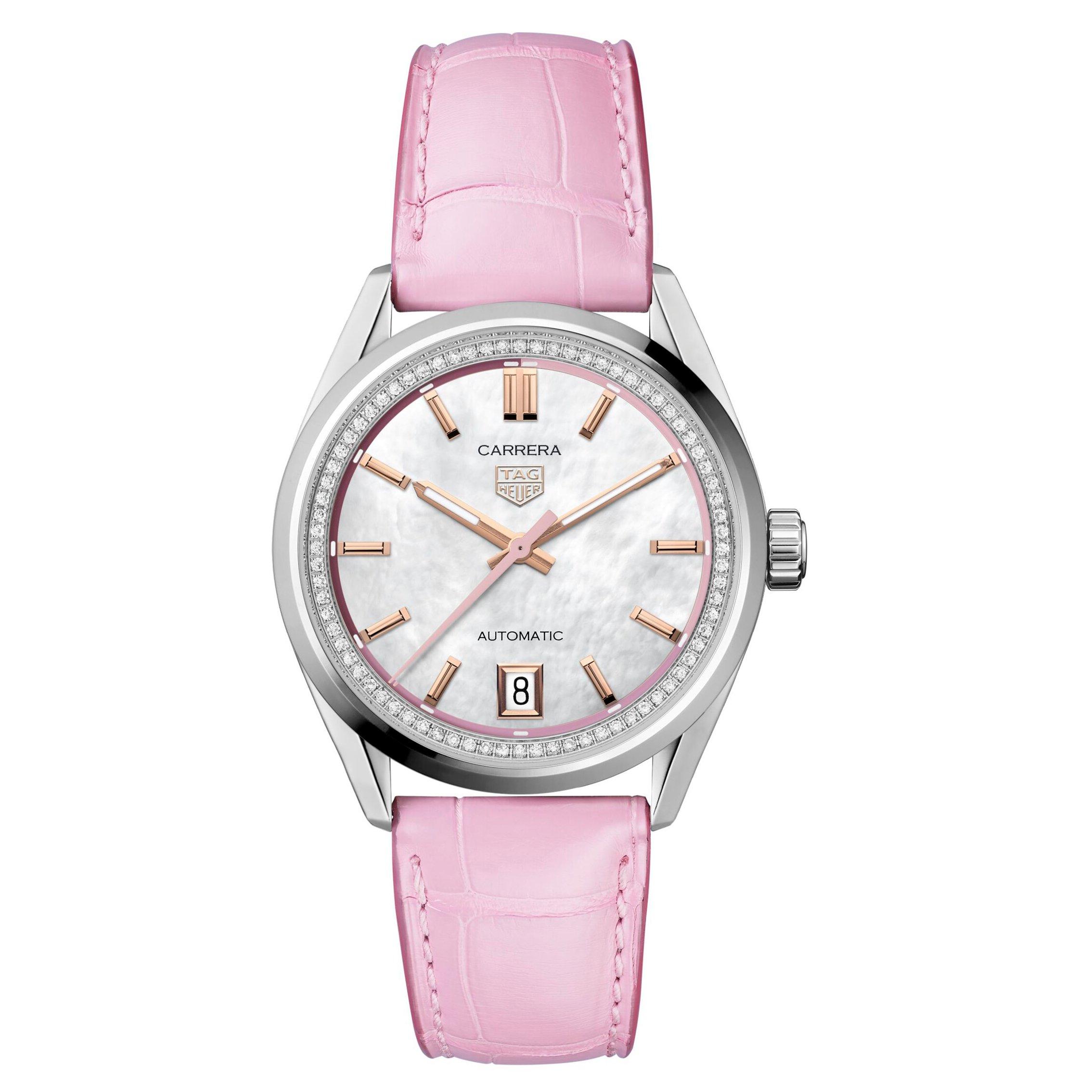 TAG Heuer Carrera Date 36mm Diamond Mother of Pearl Automatic Ladies Watch
