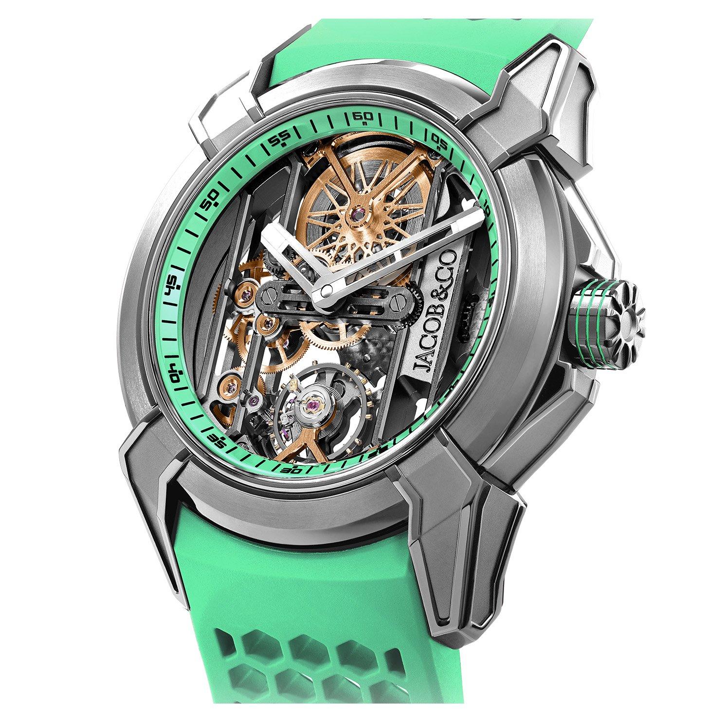 Jacob & Co. Epic X Skeleton 44mm Orange Rubber Strap Men's Watch