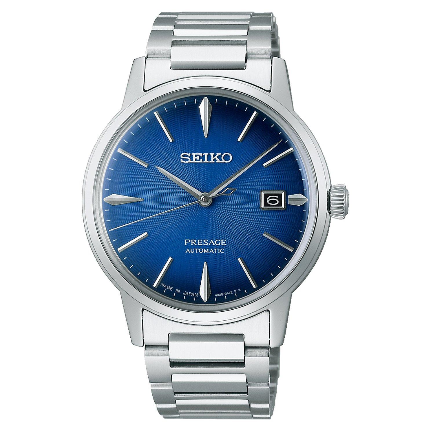 Seiko Presage Cocktail Time The Aviation 39.5mm Automatic Men s Watch SRPJ13J1 39.5 mm Blue Dial Beaverbrooks