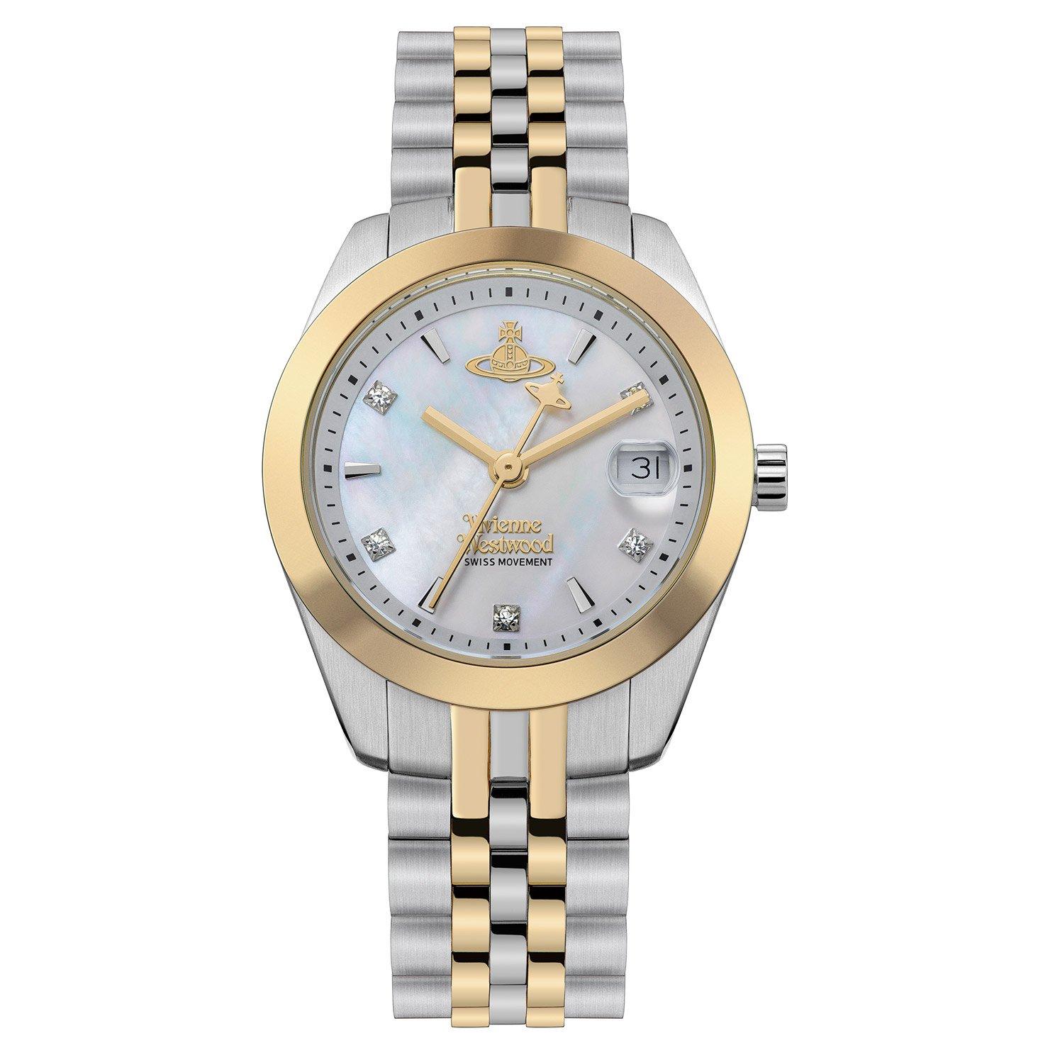 Vivienne Westwood Exclusive Charlton 28mm Stainless Steel and Gold Tone Mother of Pearl Ladies Watch