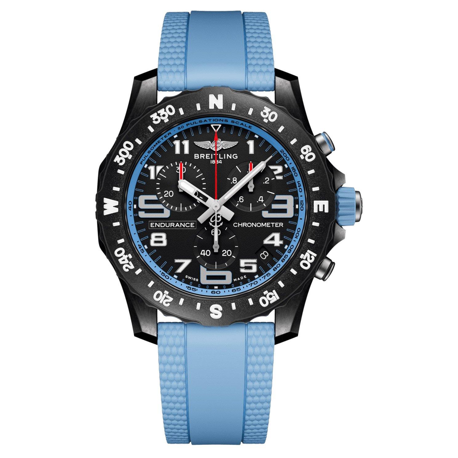 Breitling Men's Endurance Pro 44mm Chronograph Blue Rubber Strap Mens Watch X82310281B1S2