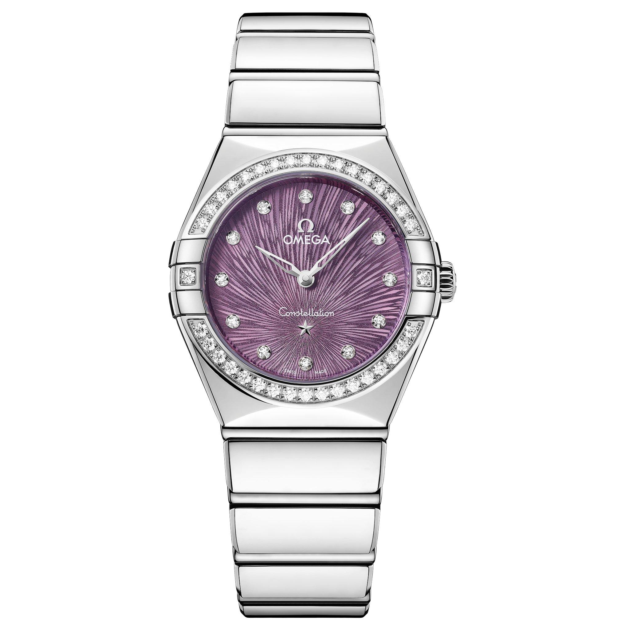OMEGA Constellation 28mm Stainless Steel and Moonshine Gold Diamond Ladies Watch