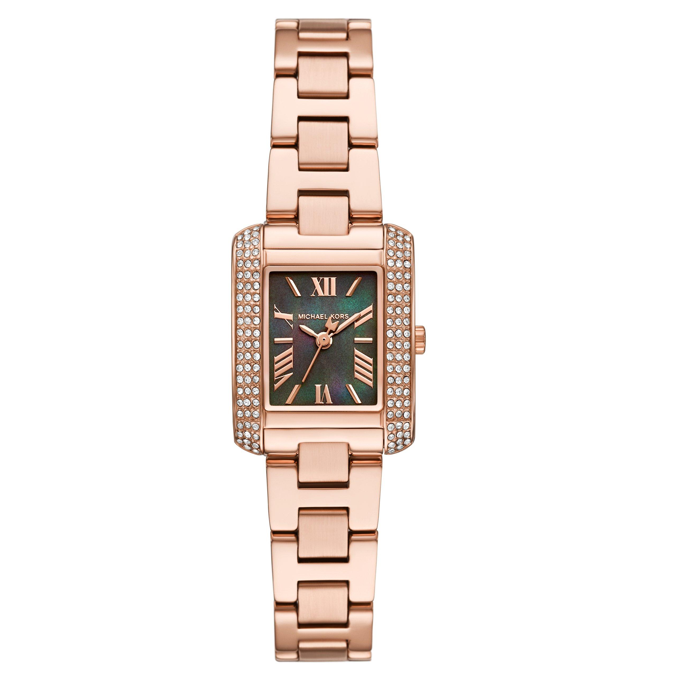 Michael kors square rose gold watch hotsell