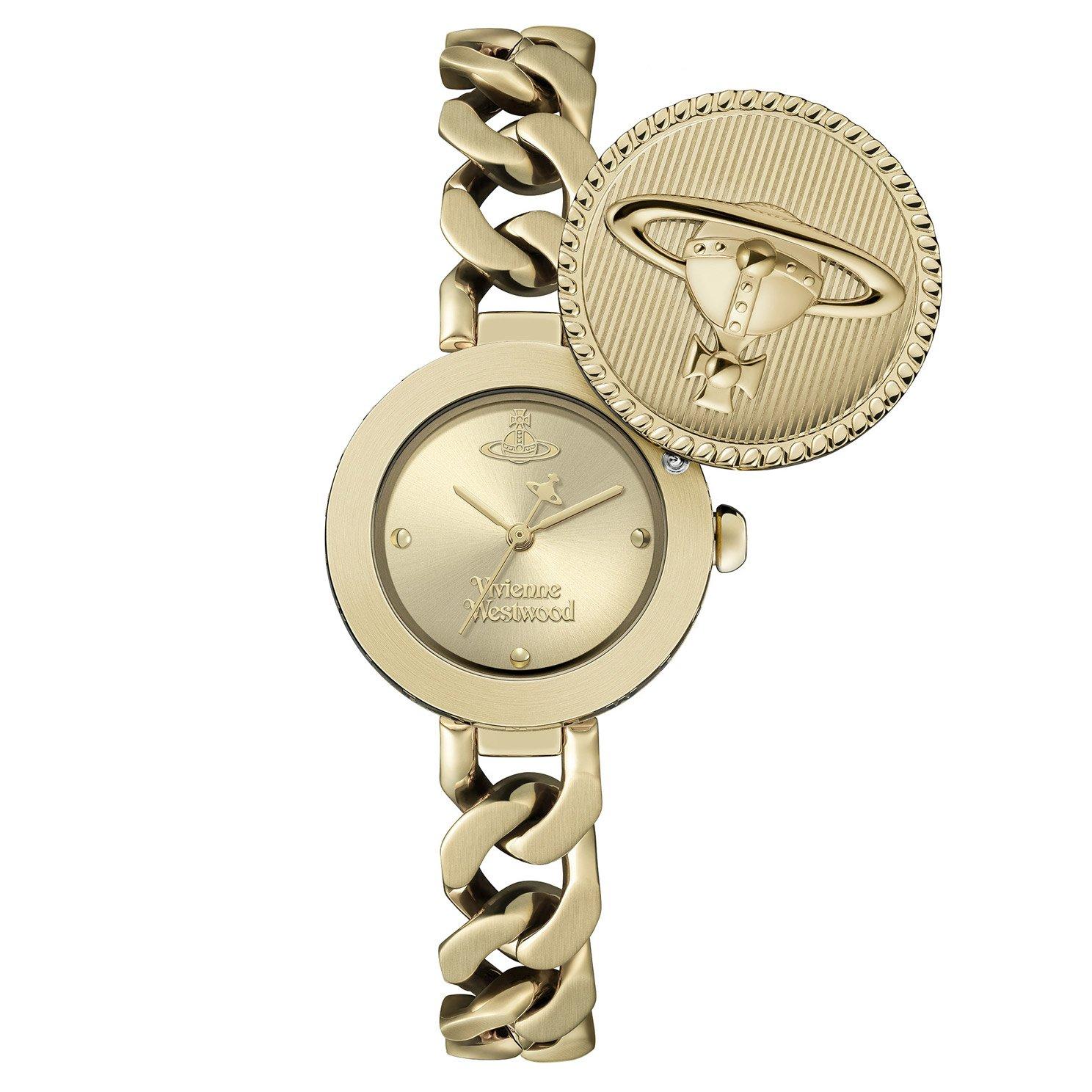 Vivienne Westwood Orb Button 25.5mm Yellow Gold Tone Ladies Watch