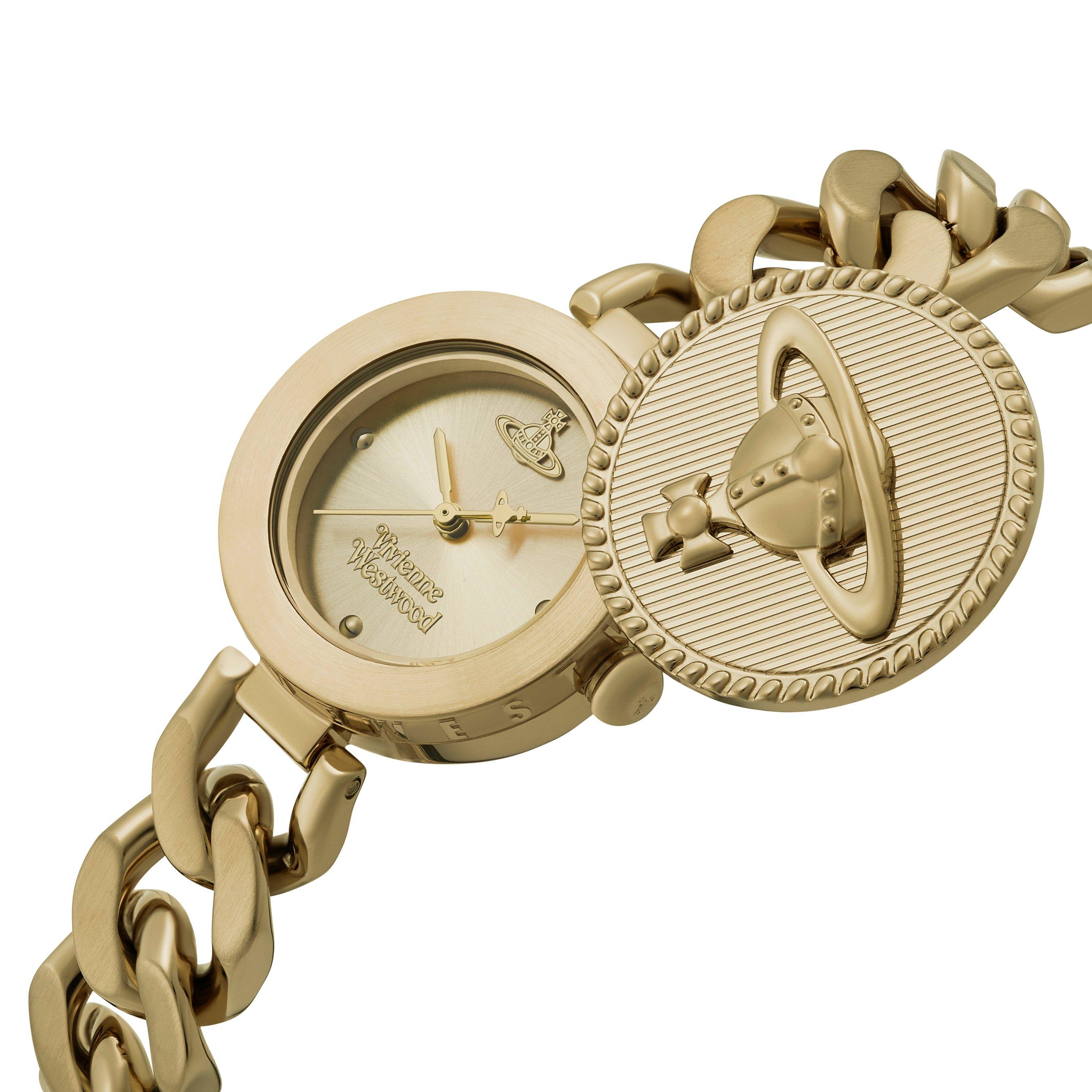 Vivienne Westwood Orb Button 25.5mm Yellow Gold Tone Ladies Watch