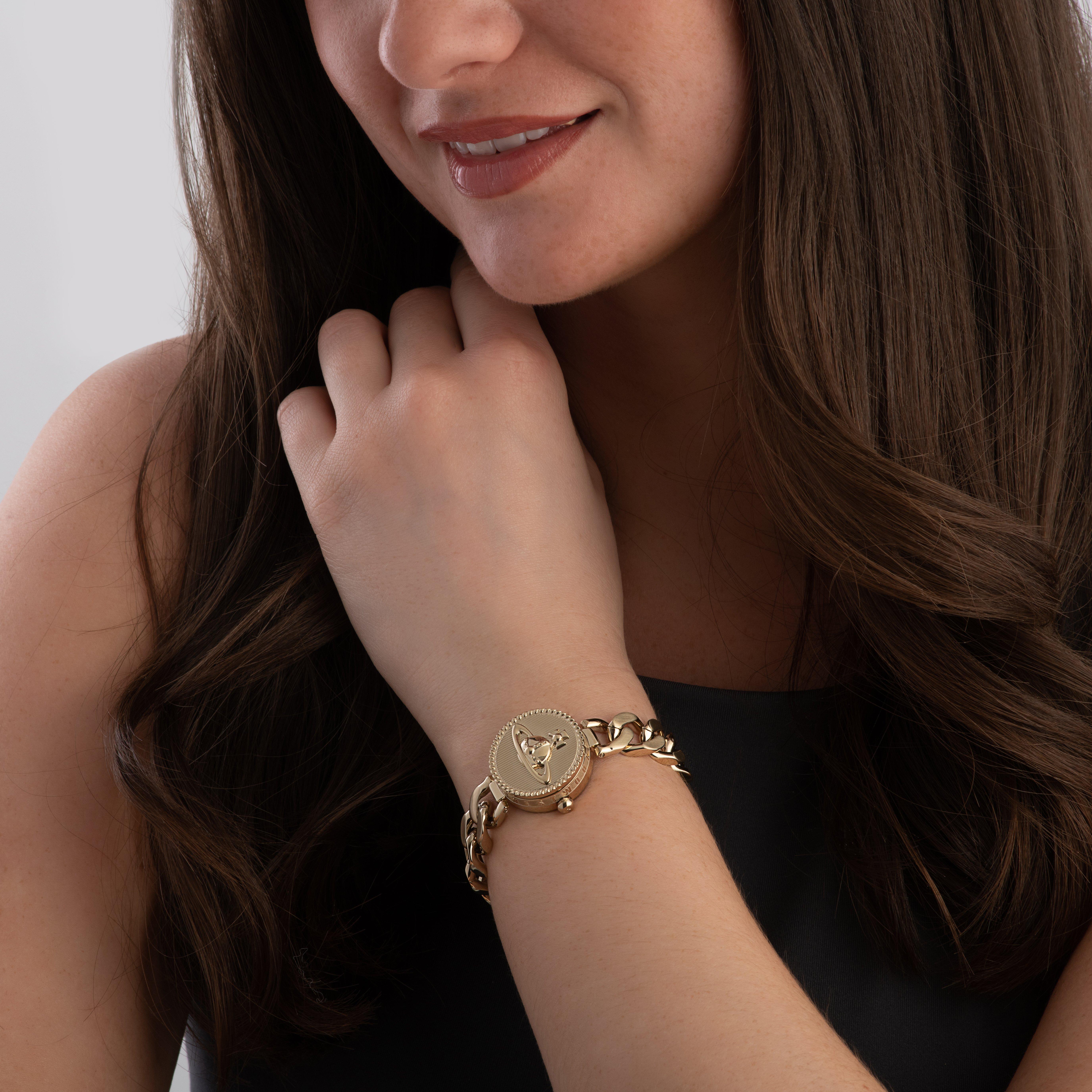 Vivienne Westwood Orb Button 25.5mm Yellow Gold Tone Ladies Watch
