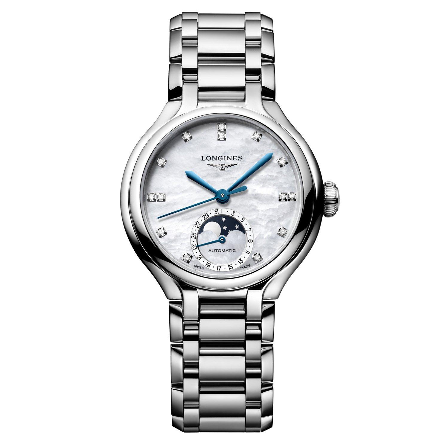 Longines Primaluna Moonphase 34mm Diamond Automatic Ladies Watch